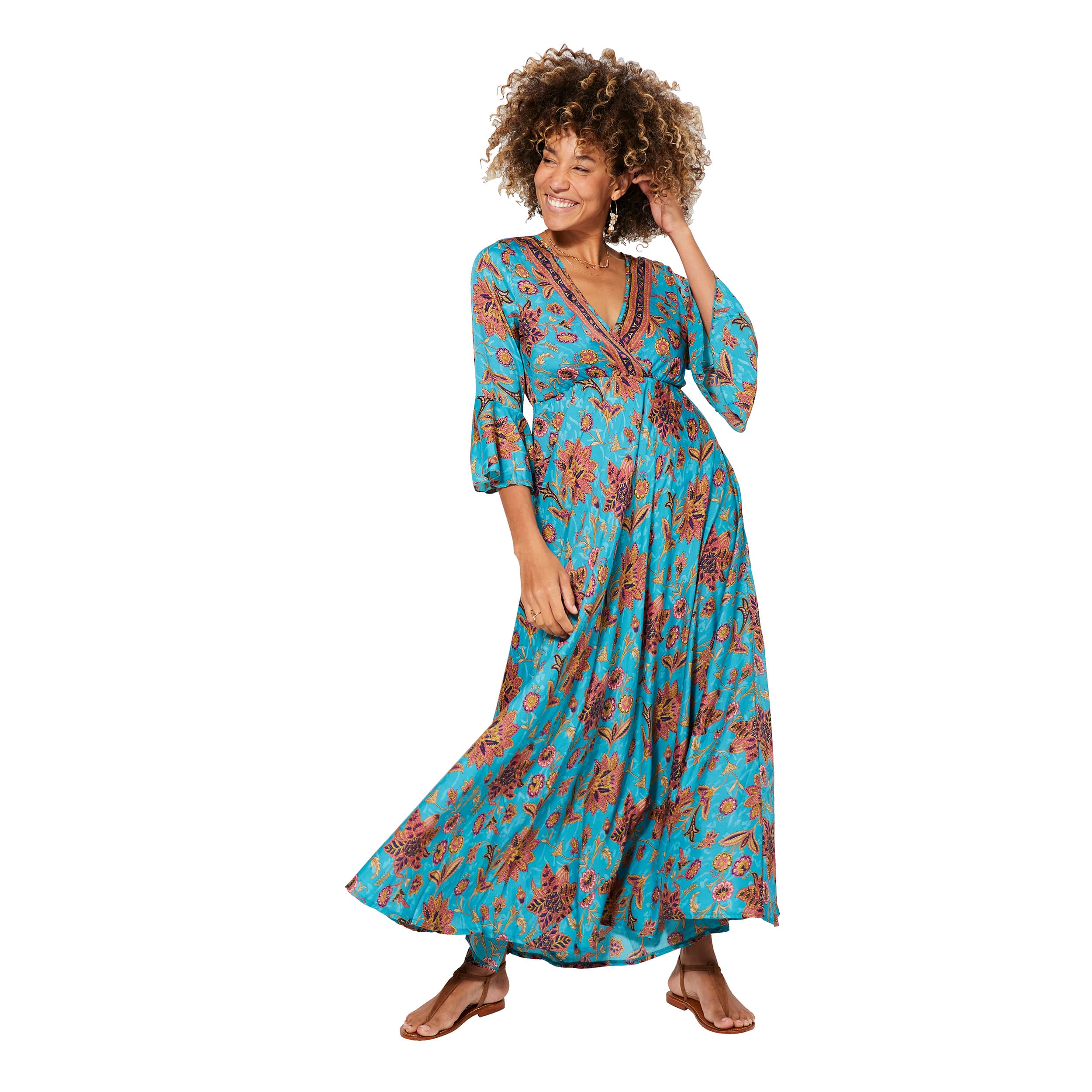 Robe été longue manches 3/4 Elea - 100% polyester - Akoustik Online