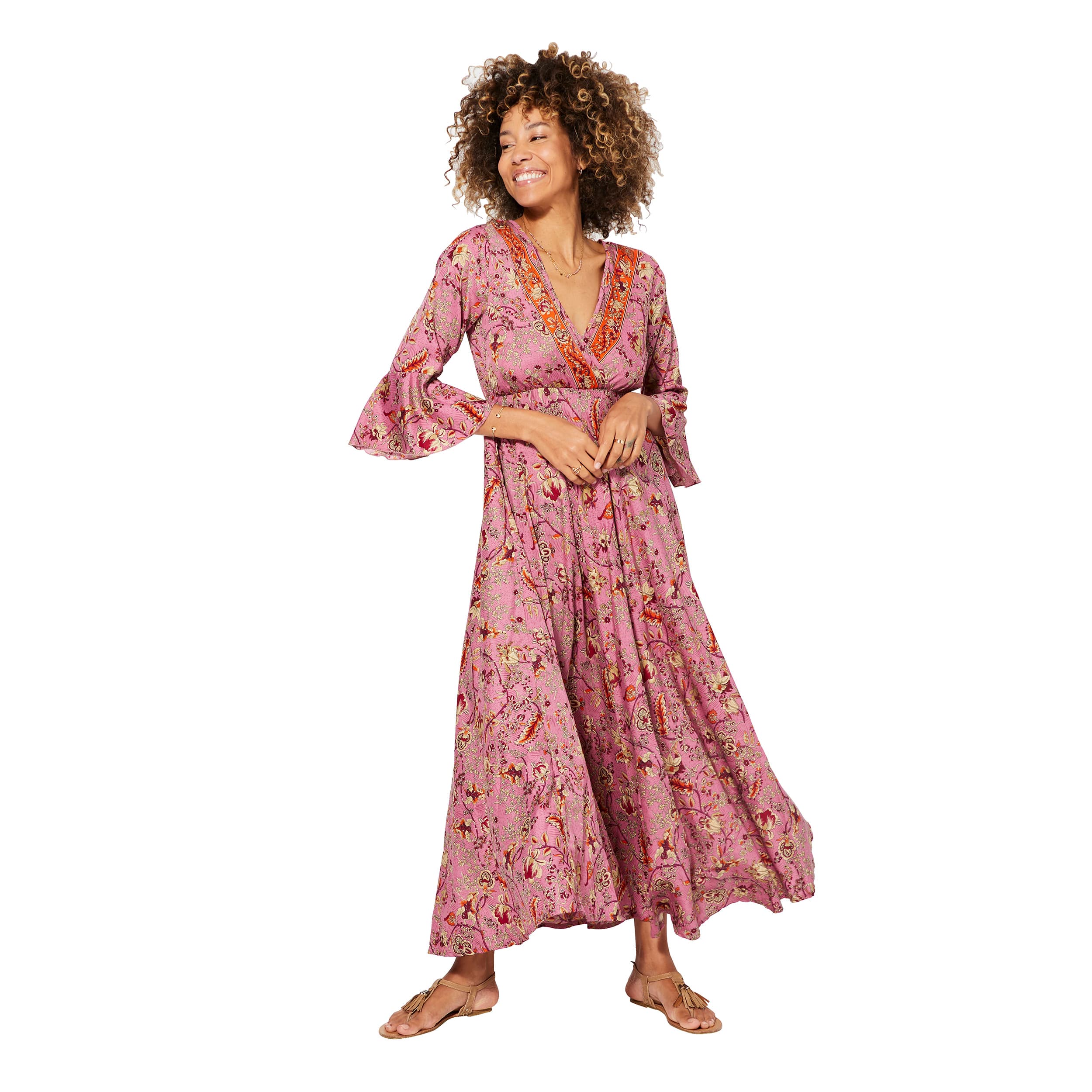 Robe été longue manches 3/4 Afolabi - 100% polyester - Akoustik Online