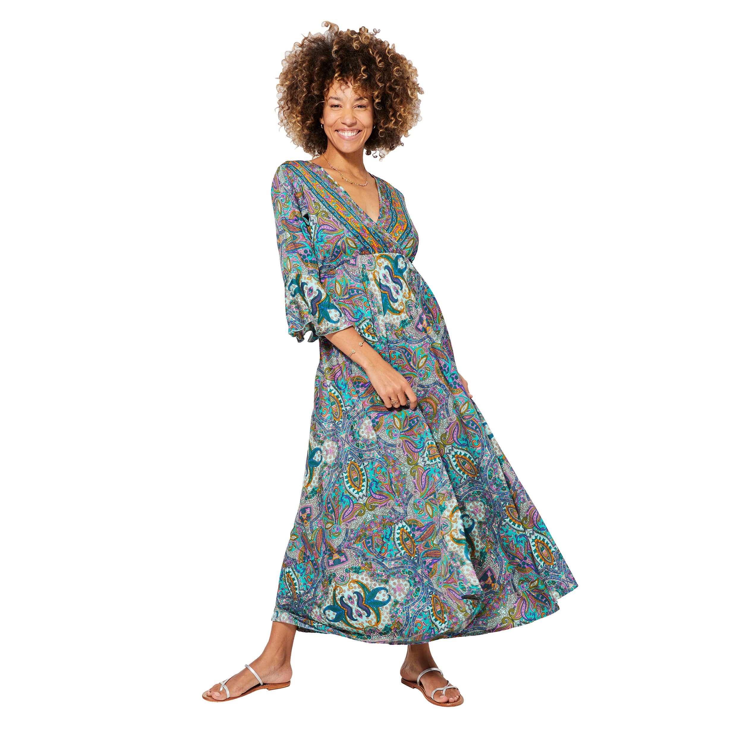 Robe été longue manches 3/4 Auberon - 100% polyester - Akoustik Online
