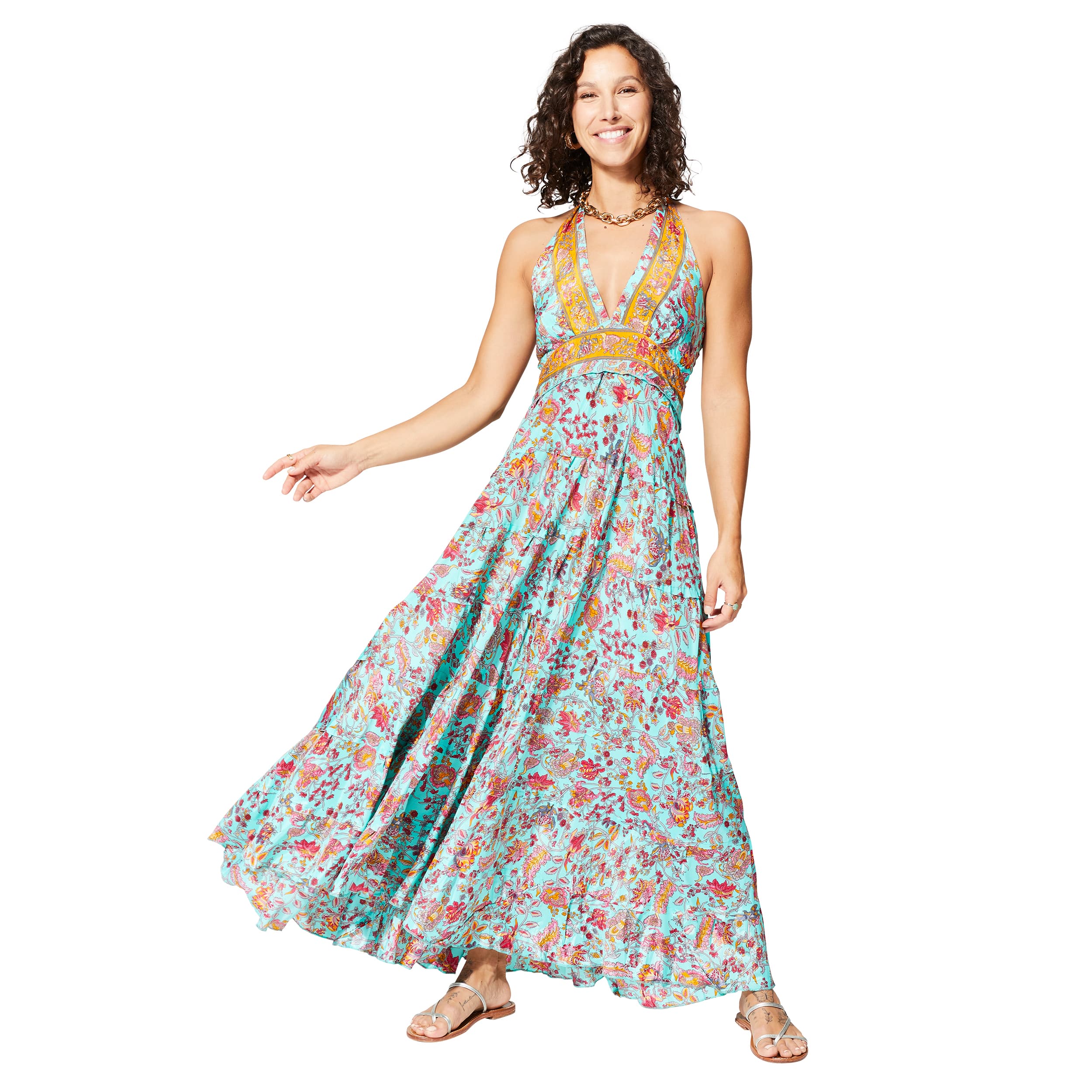 Robe été longue sans manches Renáta - 100% polyester - Akoustik Online