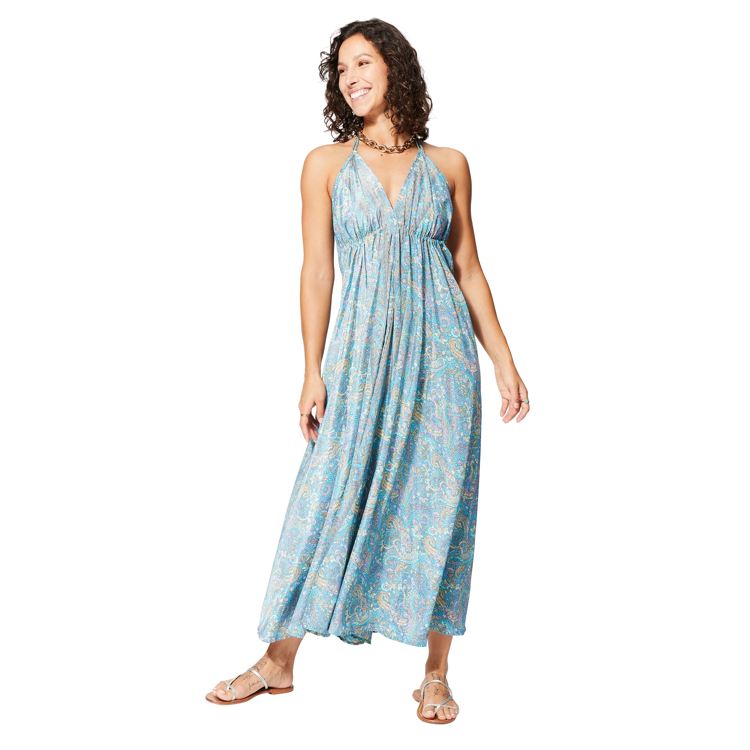 Robe été longue sans manches Sabas - 100% polyester - Akoustik Online