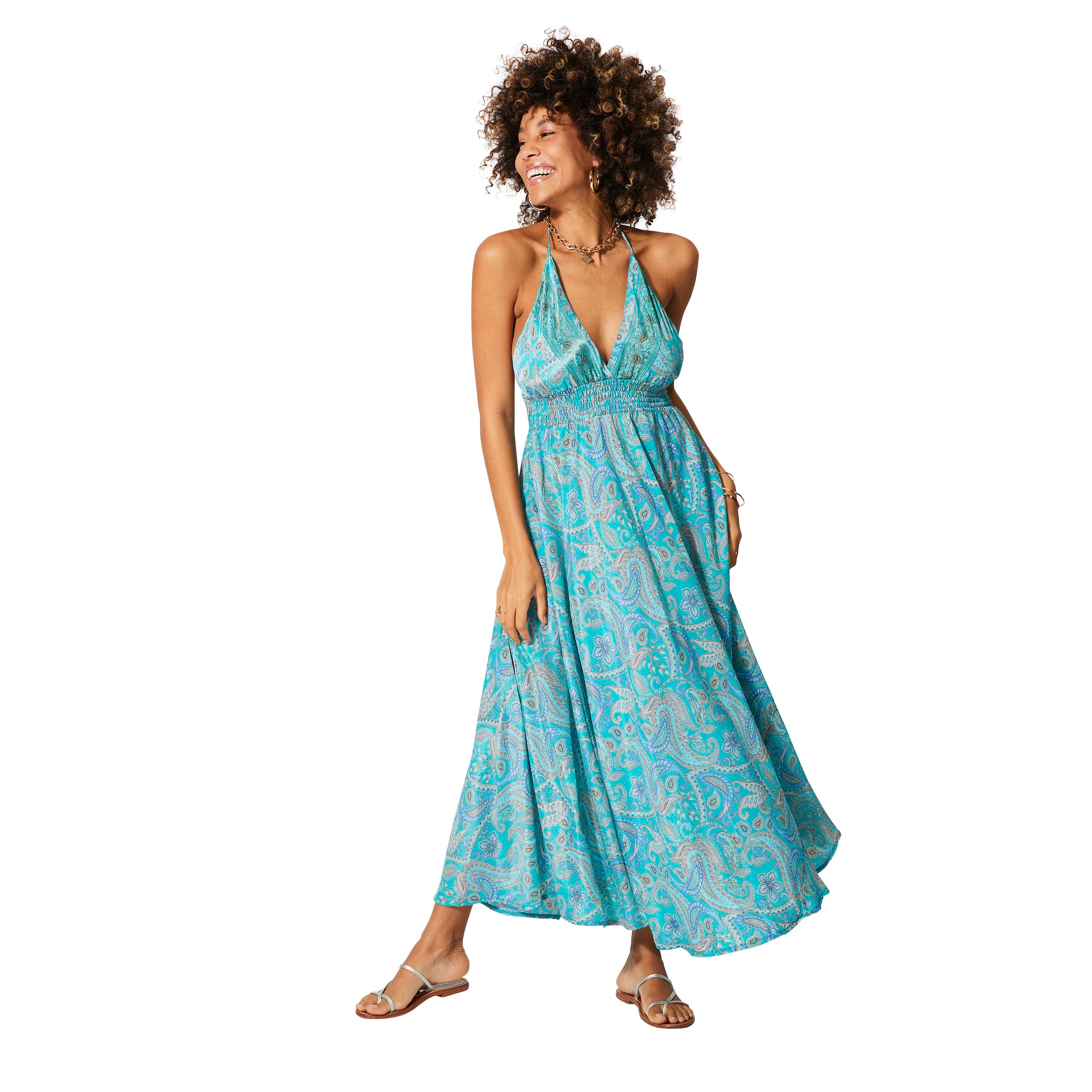 Robe été longue sans manches Chita - 100% polyester - Akoustik Online
