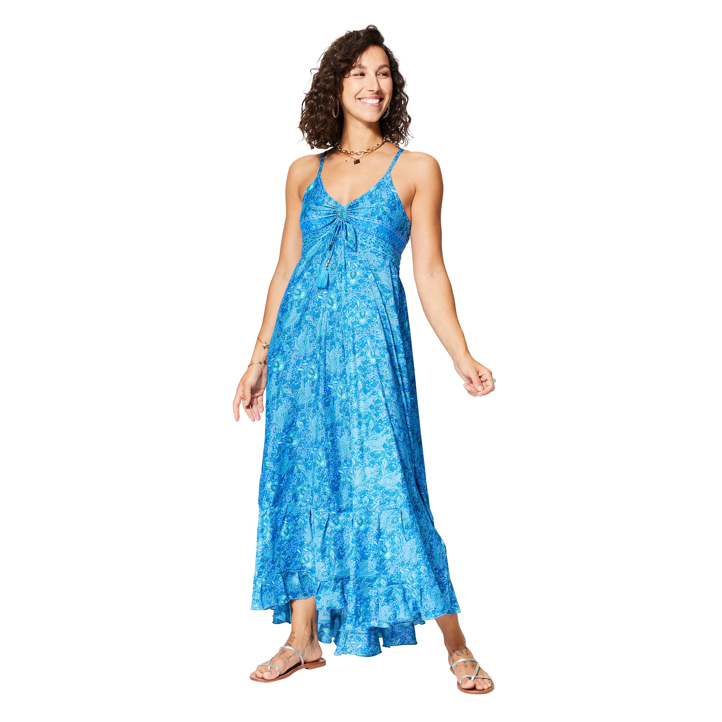 Robe été longue sans manches Misti - 100% polyester - Akoustik Online