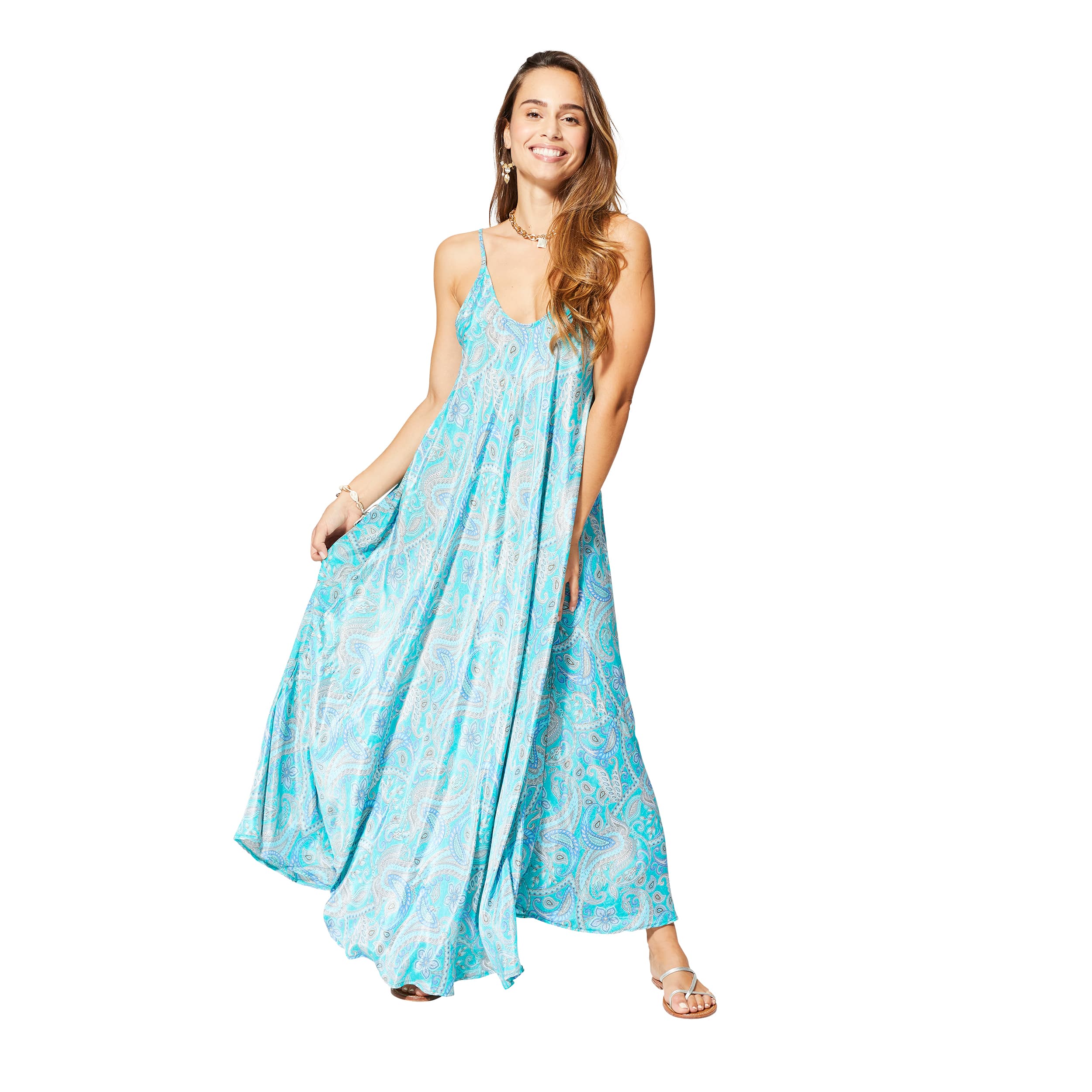 Robe été longue sans manches Líadan - 100% polyester - Akoustik Online