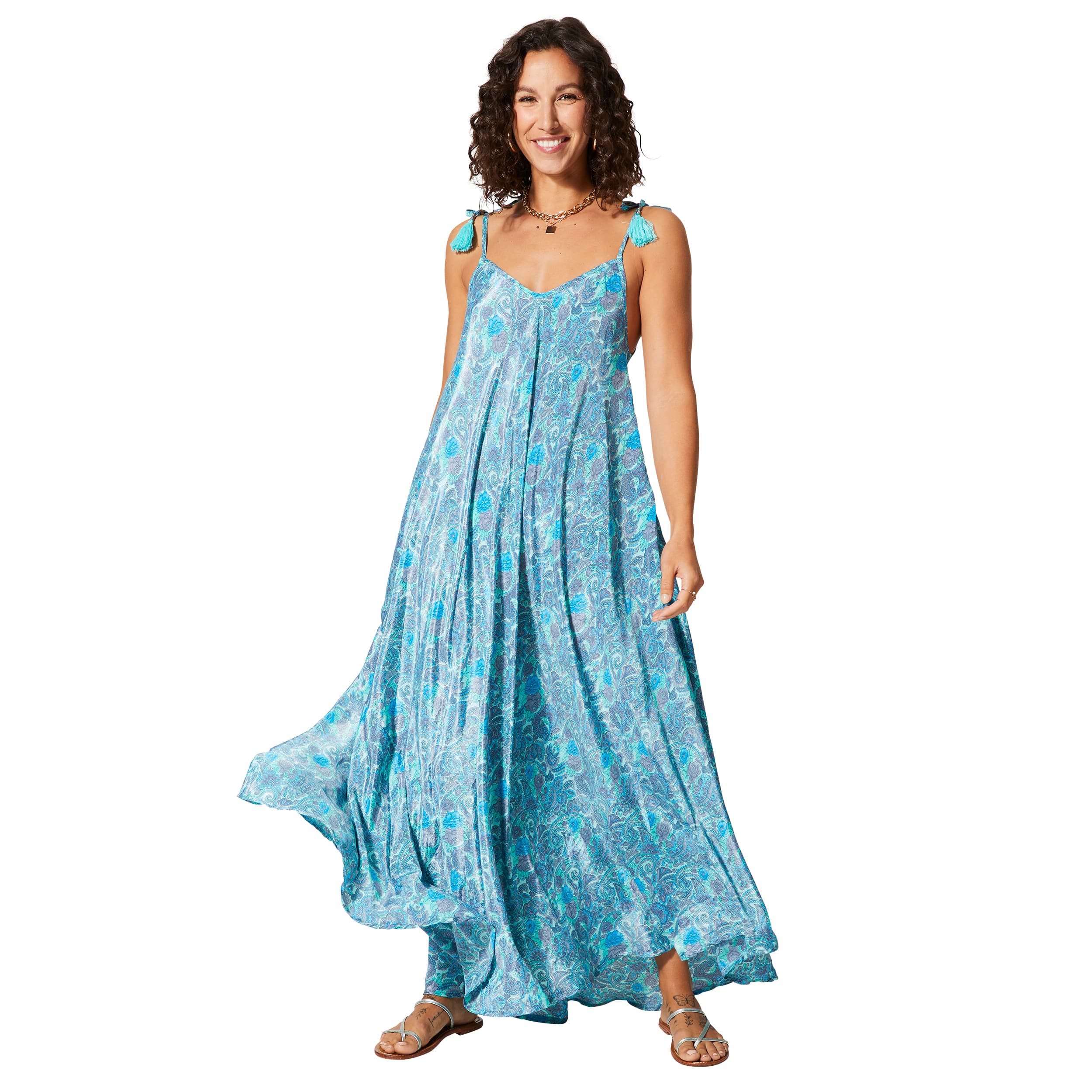 Robe été longue sans manches Deonne - 100% polyester - Akoustik Online