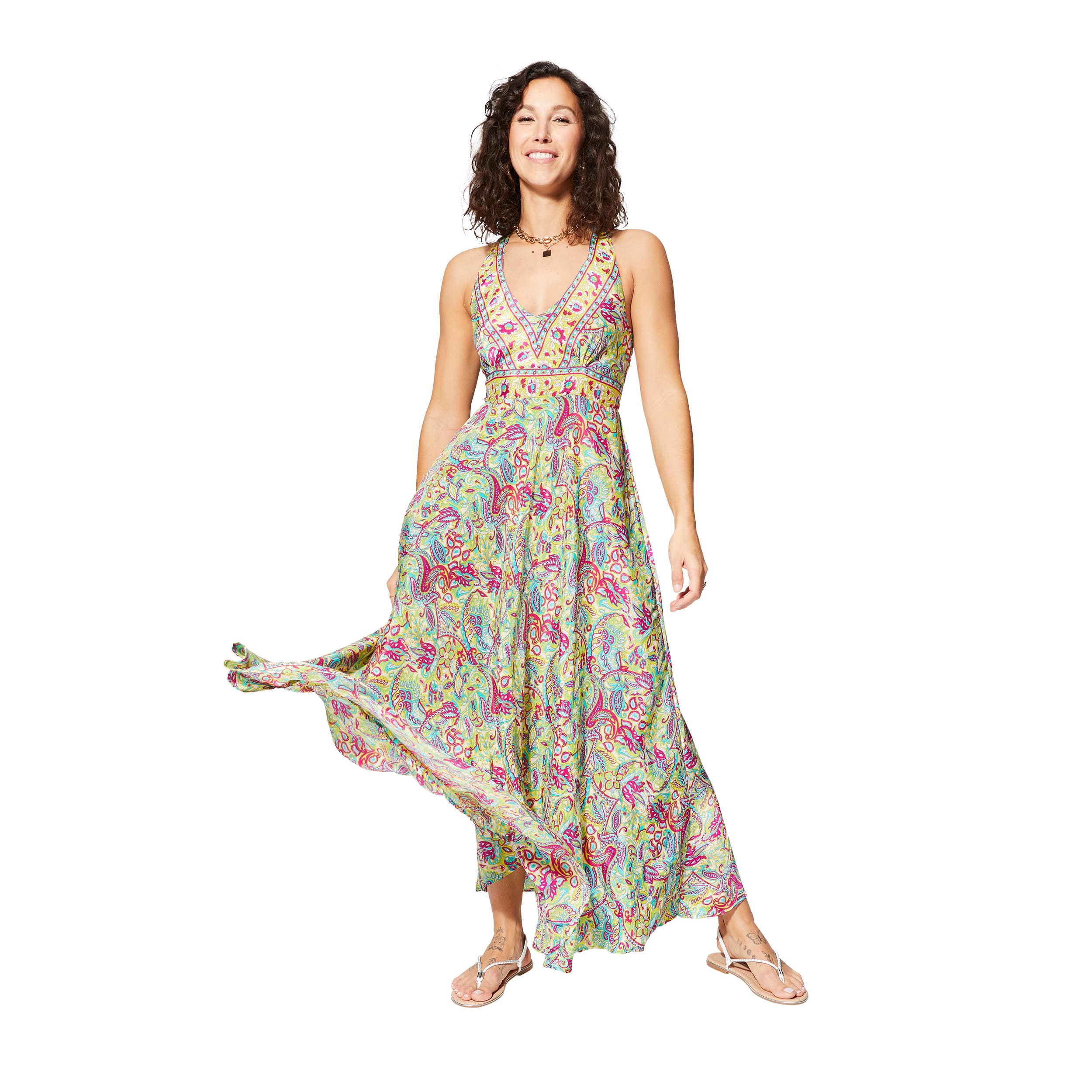 Robe été longue sans manches Munira - 100% polyester - Akoustik Online