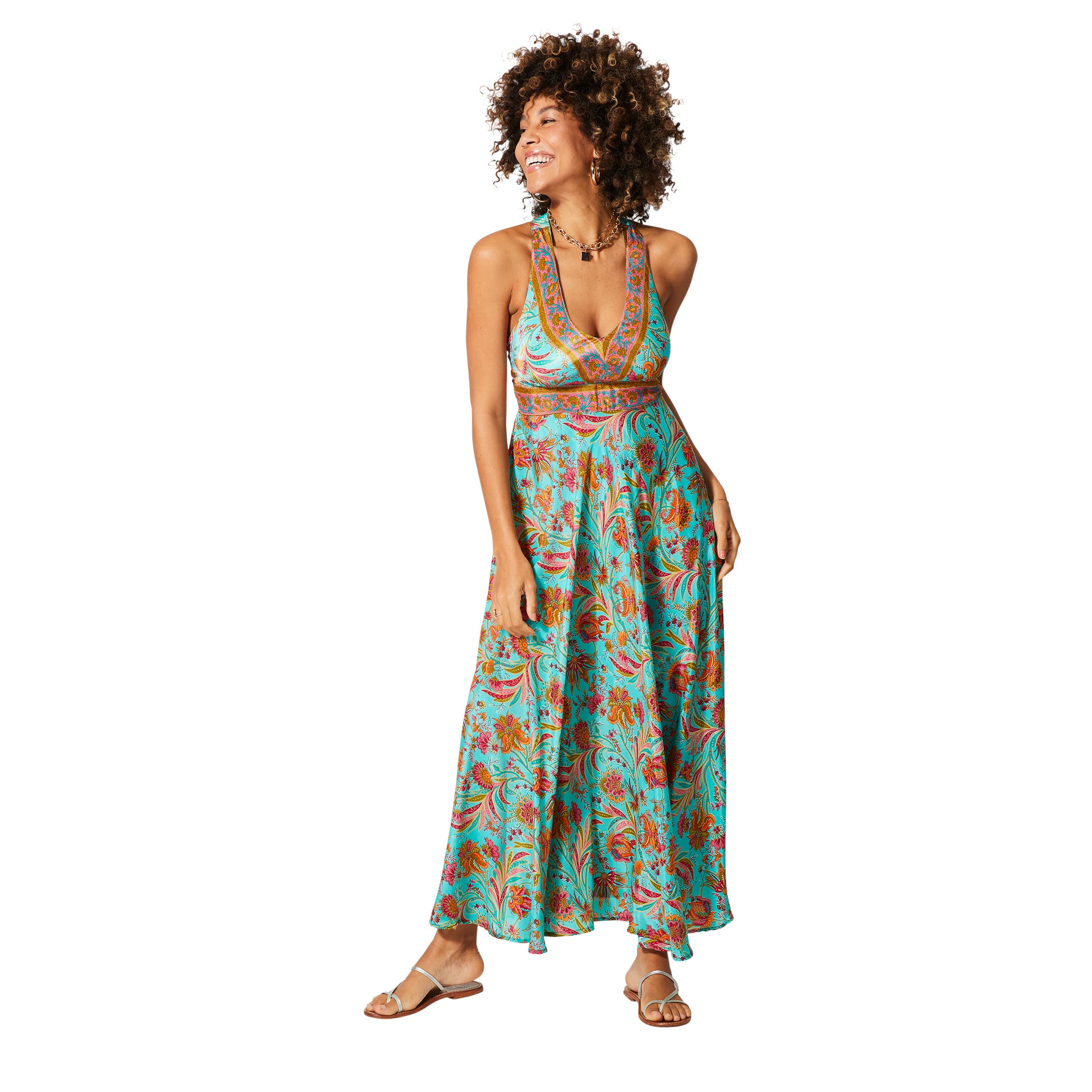 Robe été longue sans manches Amedeo - 100% polyester - Akoustik Online