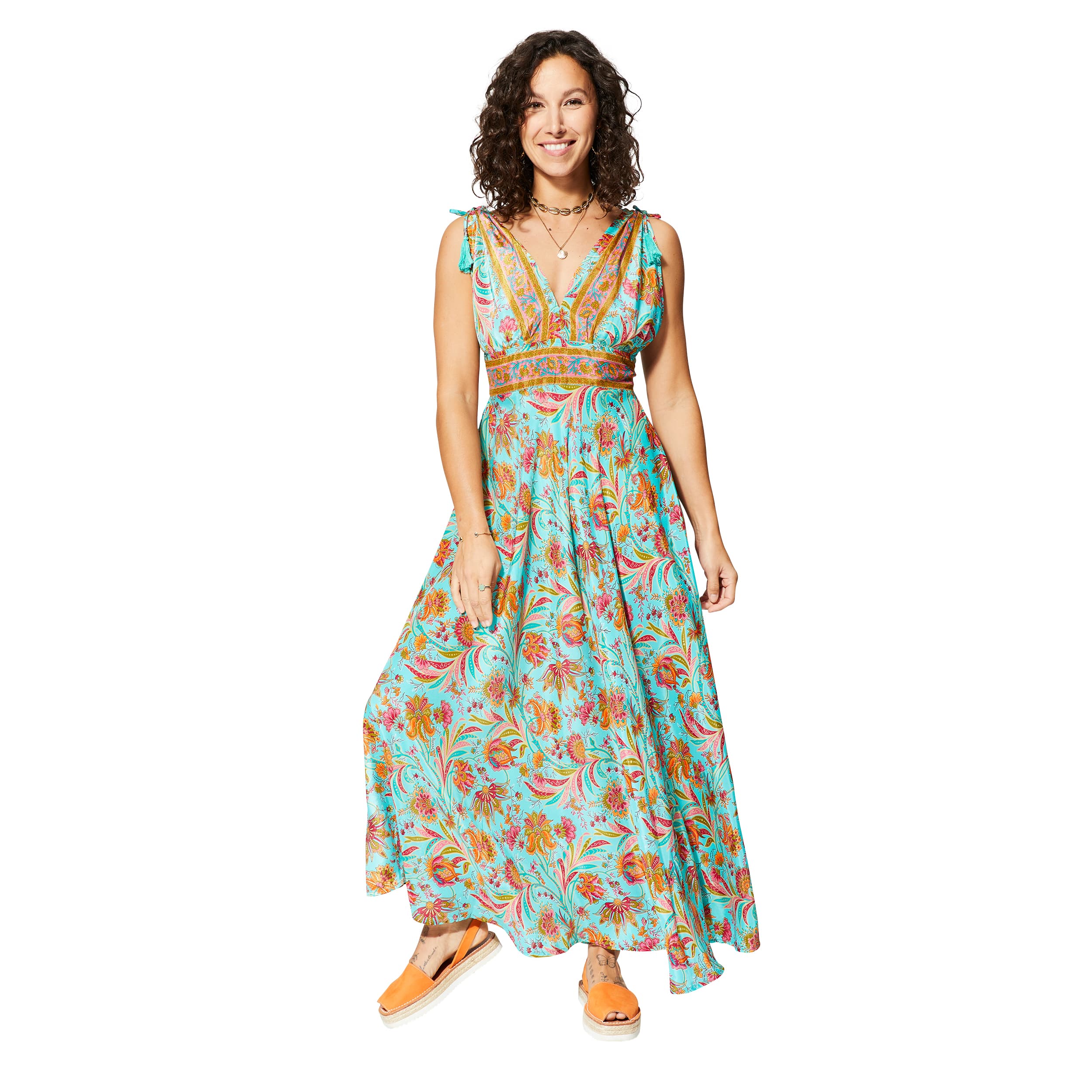 Robe été longue sans manches Jalo - 100% polyester - Akoustik Online