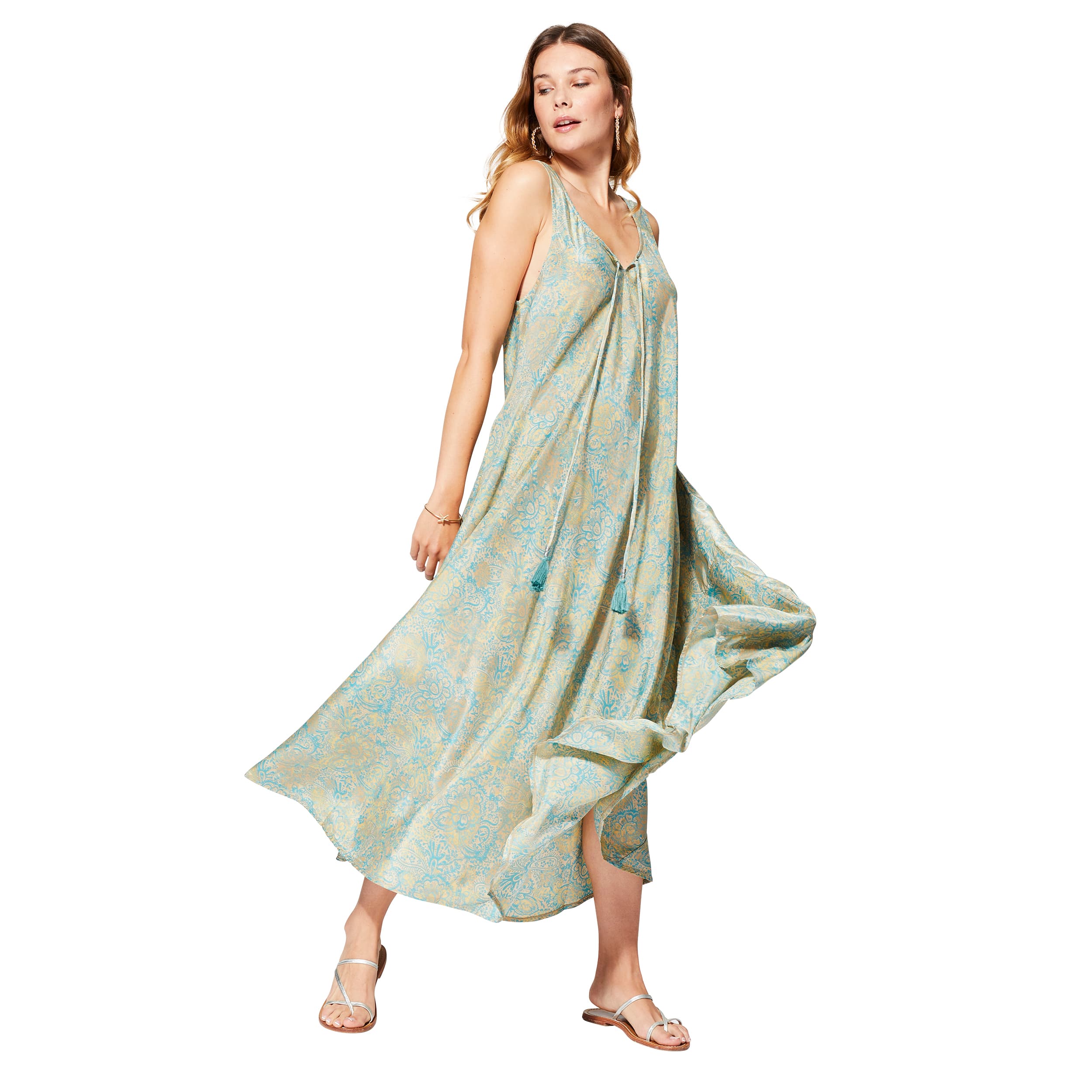Robe été longue sans manches Nanaia - 100% polyester - Akoustik Online