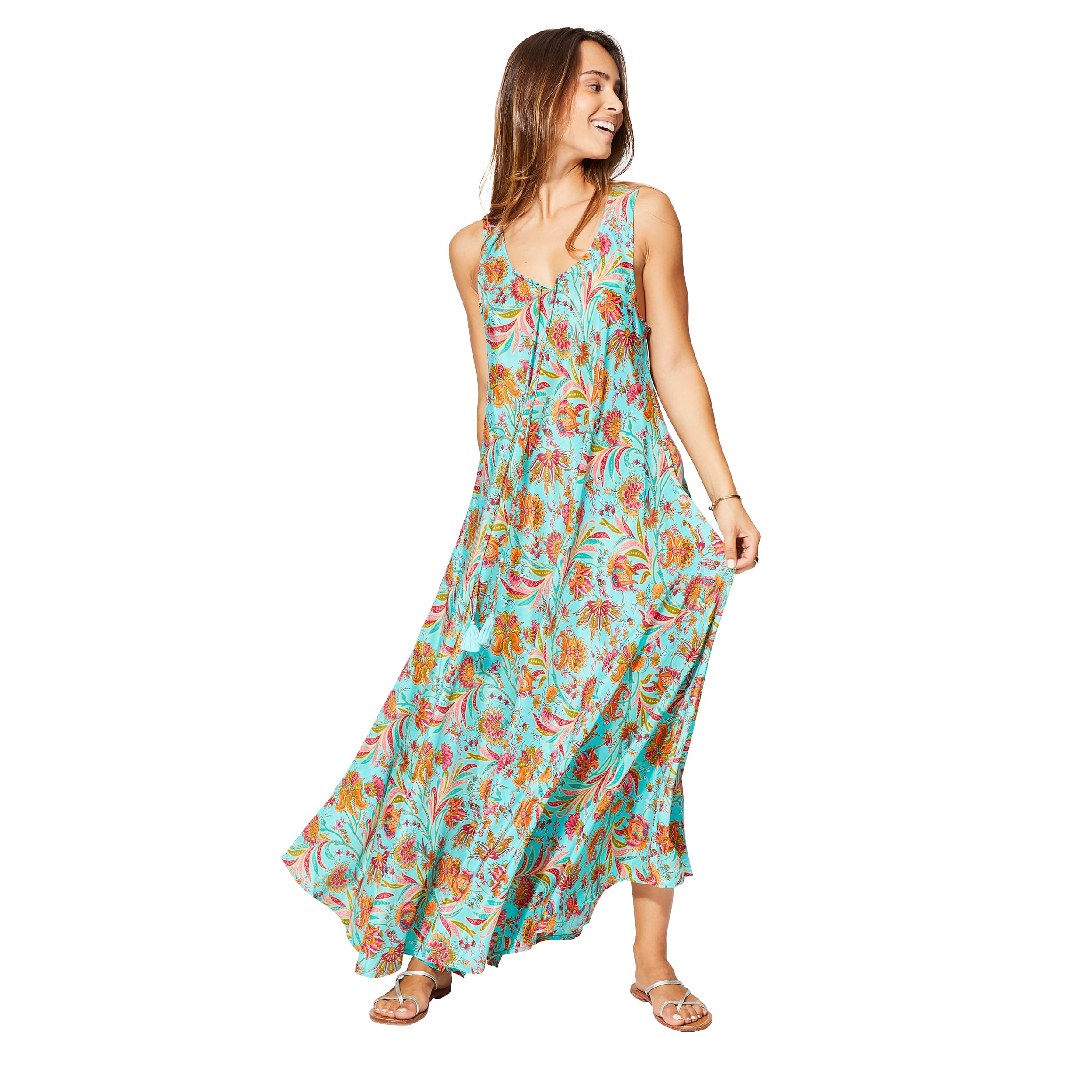 Robe été longue sans manches Chloris - Akoustik Online