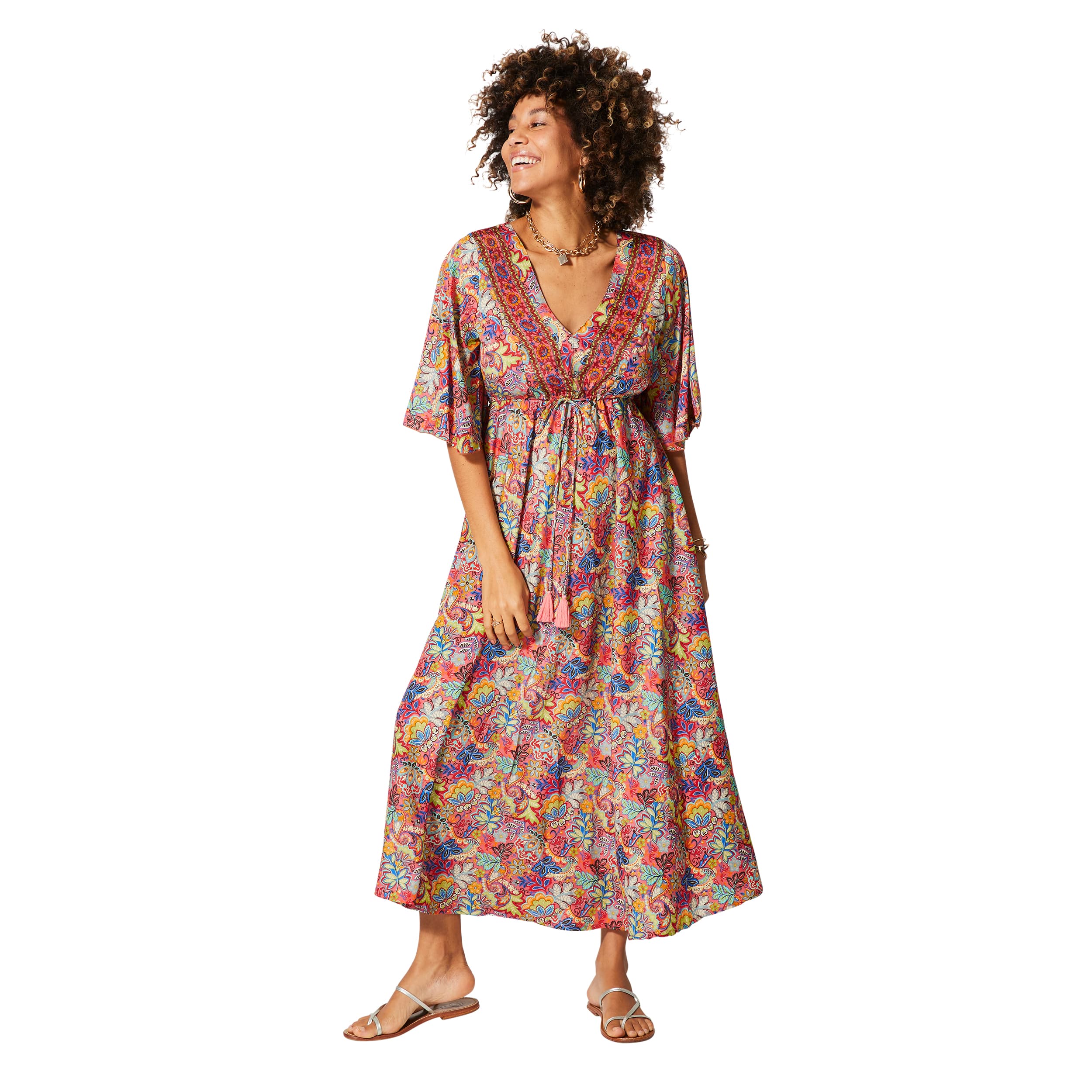 Robe été longue manches 3/4 Libby - 100% polyester - Akoustik Online