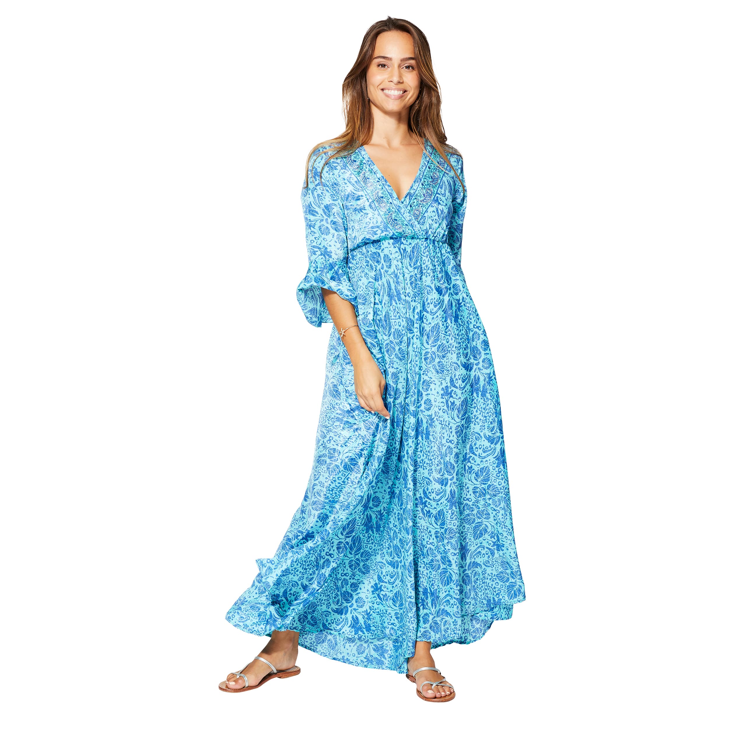 Robe été longue manches 3/4 Kylee - 100% polyester - Akoustik Online