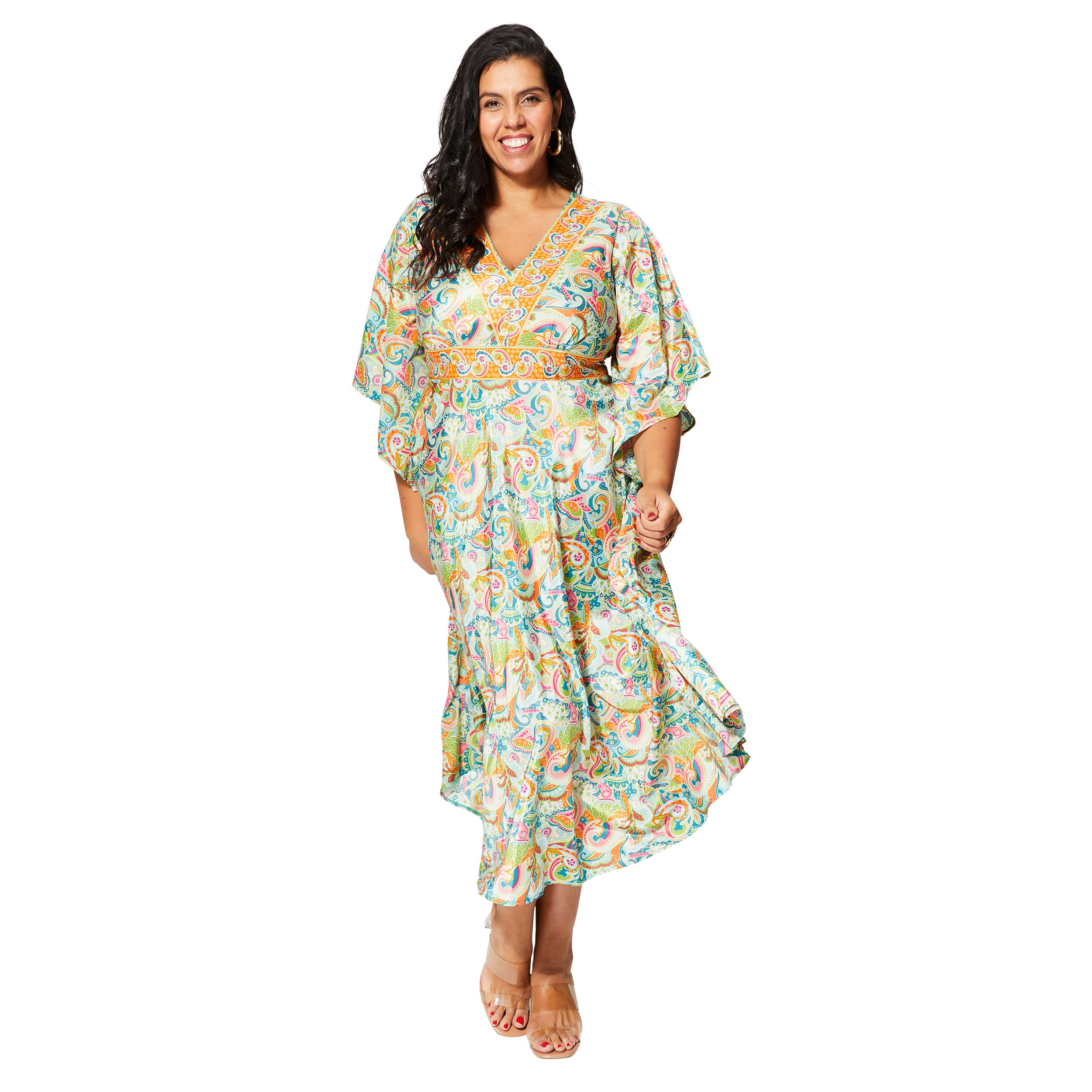 Robe été longue manches 3/4 Staci - 100% polyester - Akoustik Online