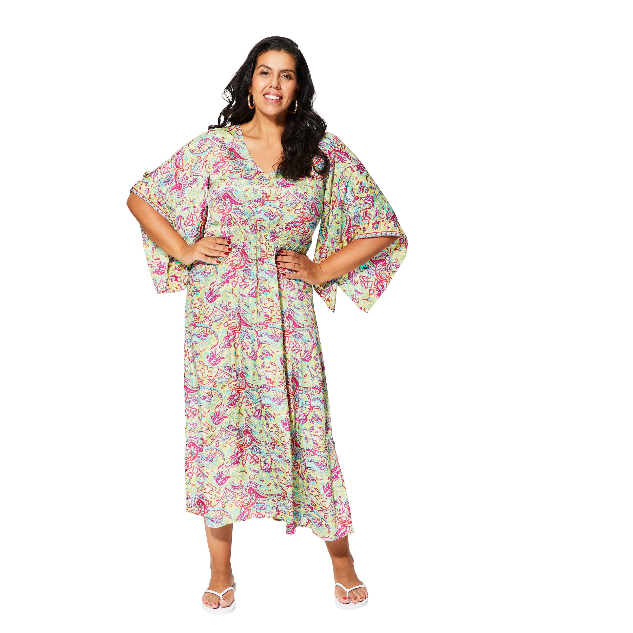 Robe été longue manches 3/4 Tiarnan - 100% polyester - Akoustik Online