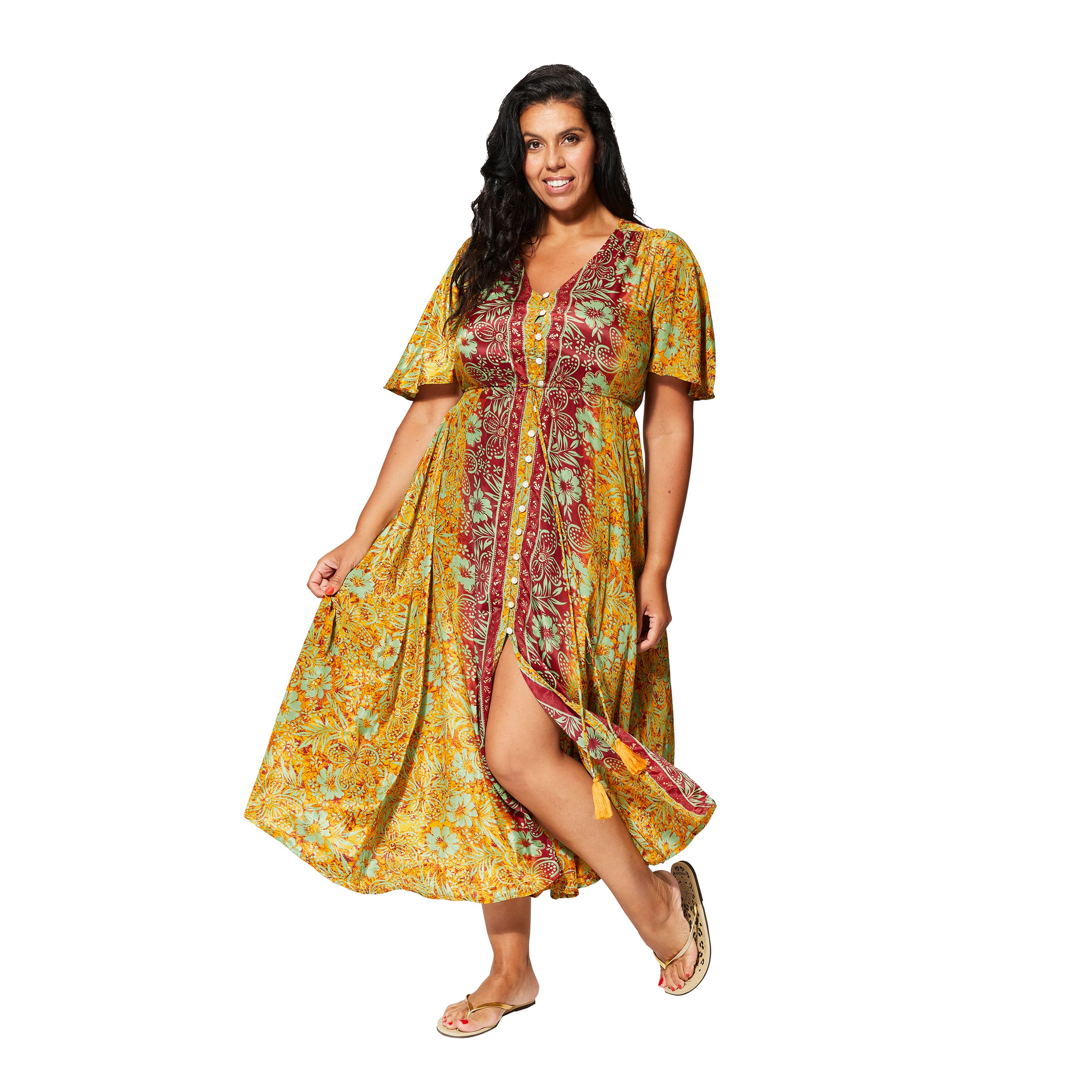 Robe été longue manches courtes Yelizaveta - Akoustik Online