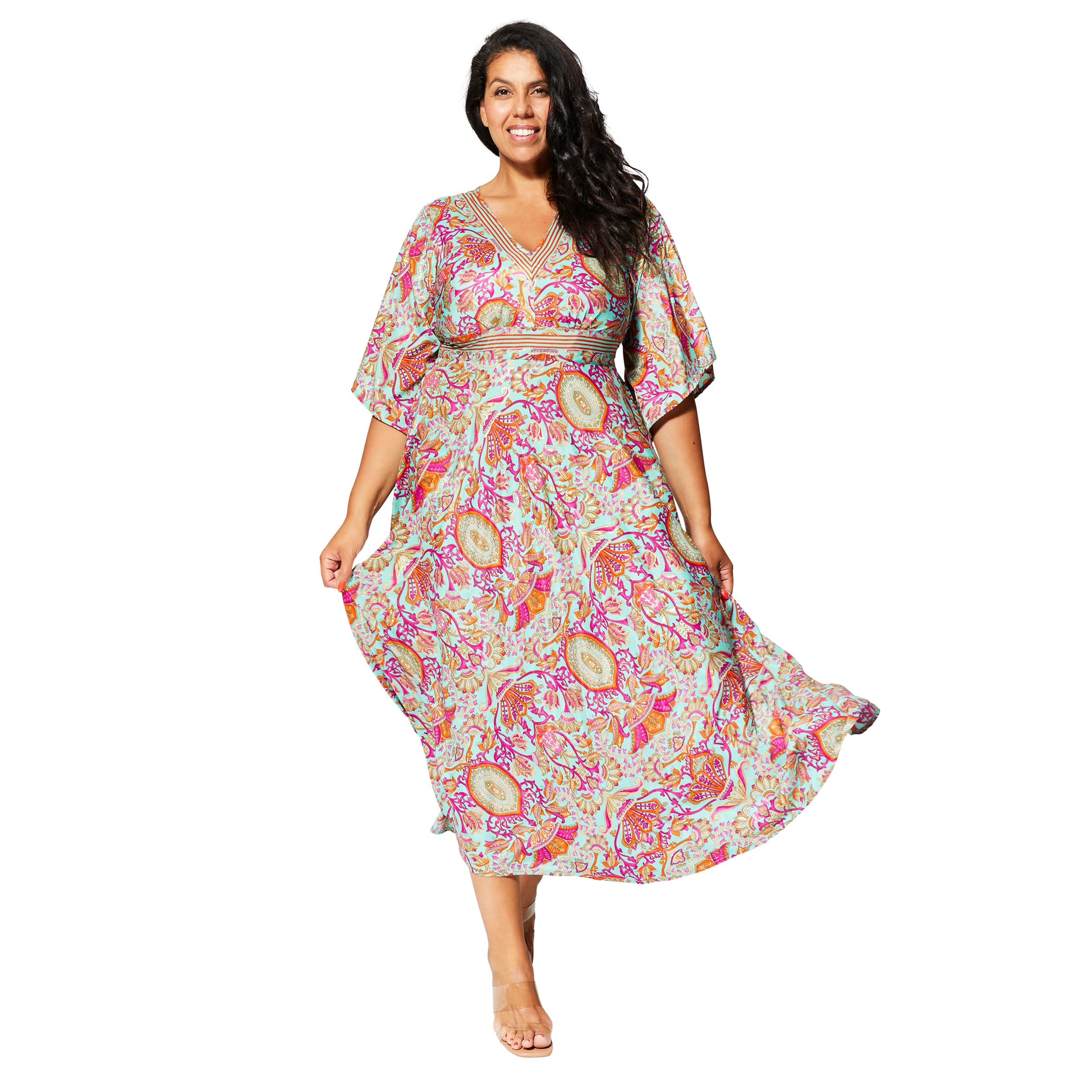 Robe été longue manches 3/4 Ian - 100% polyester - Akoustik Online
