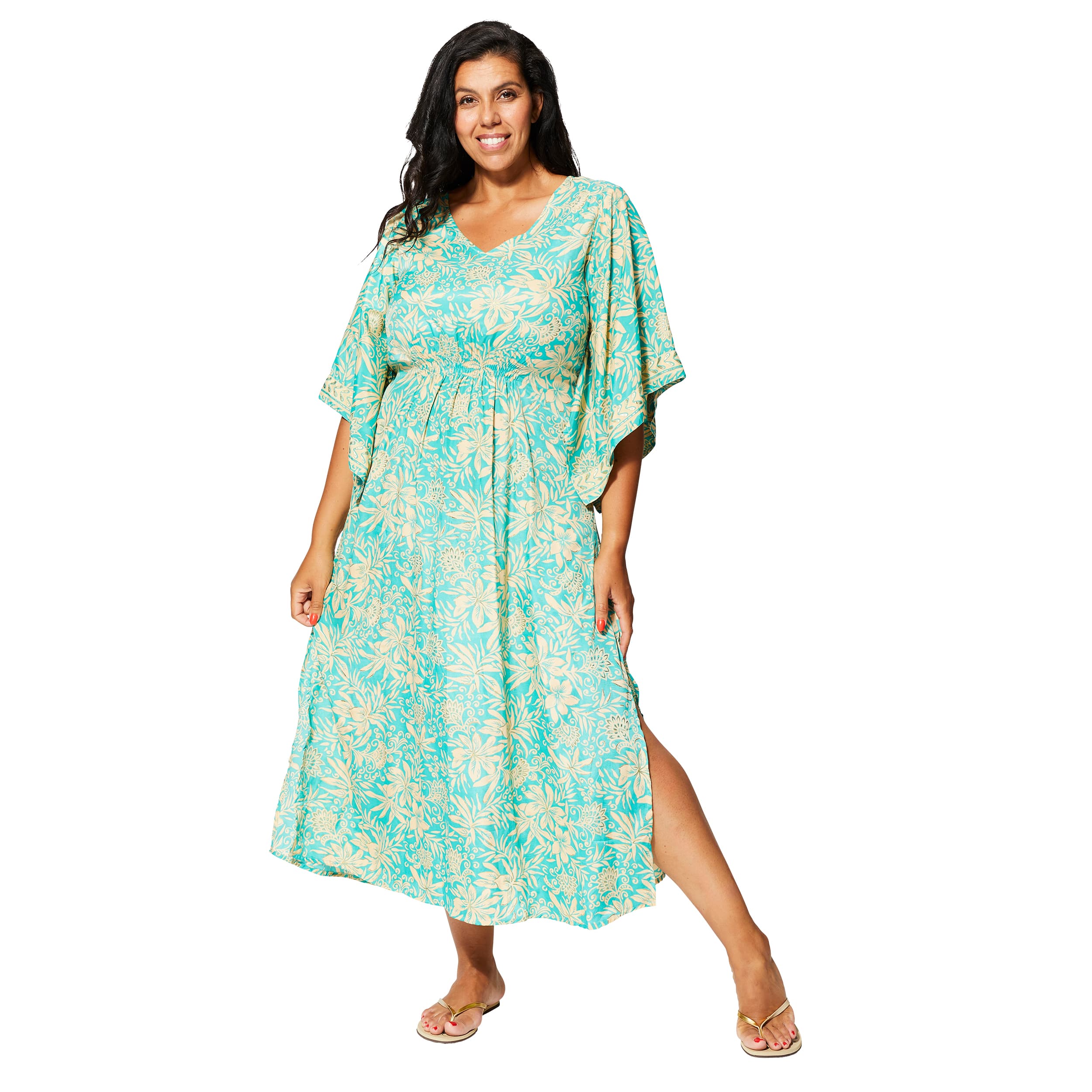 Robe été longue manches 3/4 Deidra - 100% polyester - Akoustik Online
