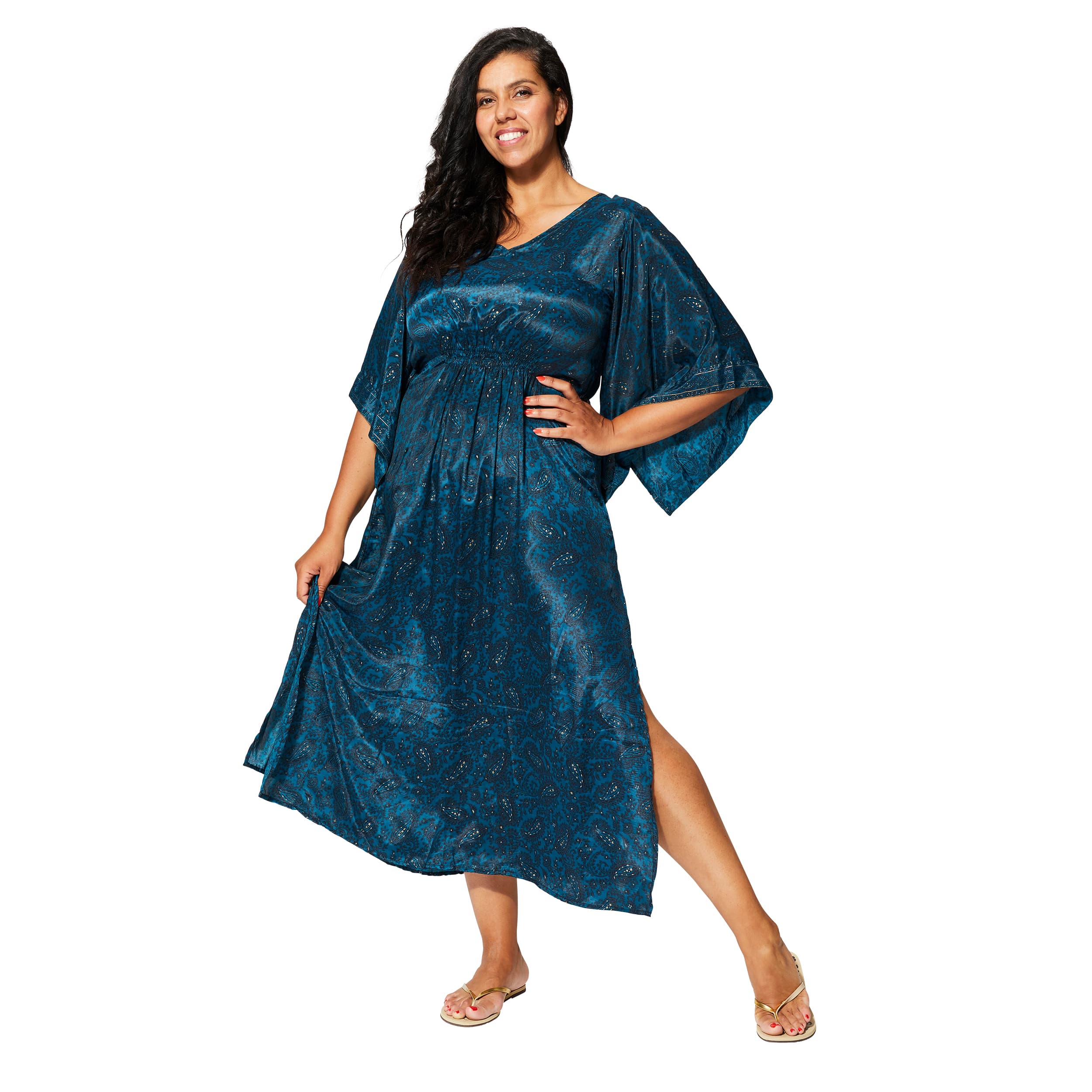Robe été longue manches 3/4 Kayleen - 100% polyester - Akoustik Online