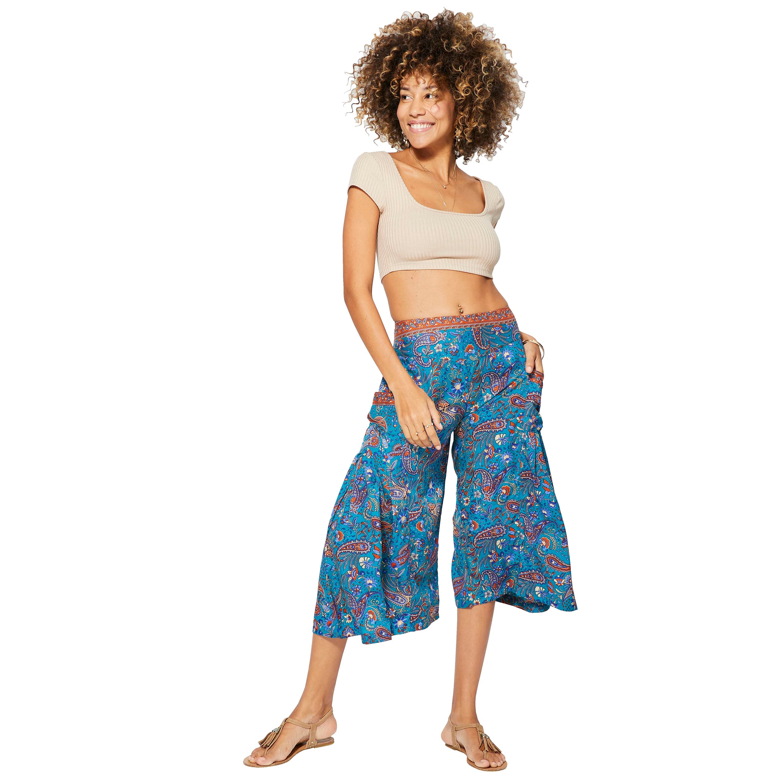 Pantalon été mi-long Kristen - 100% polyester - Akoustik Online