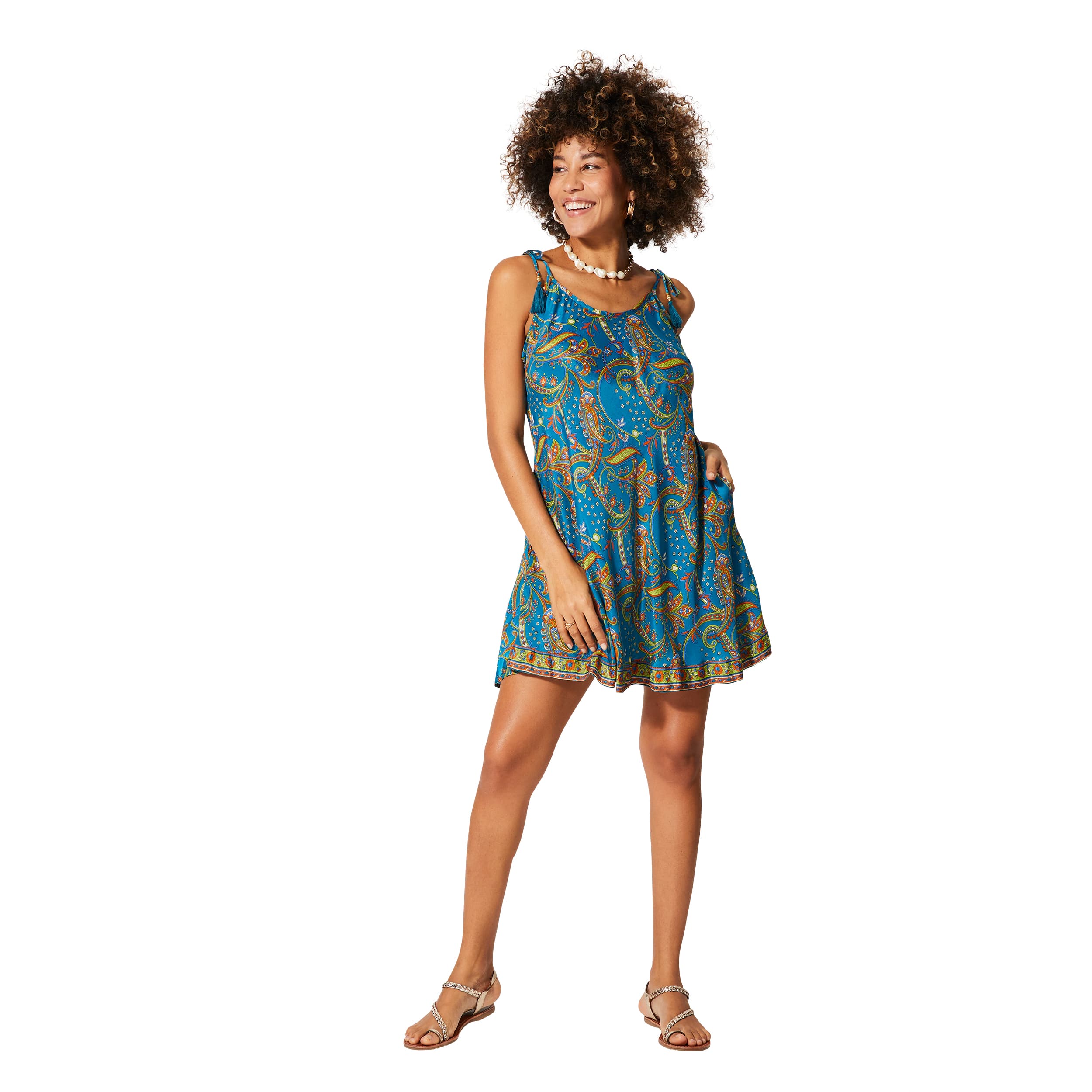 Robe été courte sans manches Annas - 100% polyester - Akoustik Online