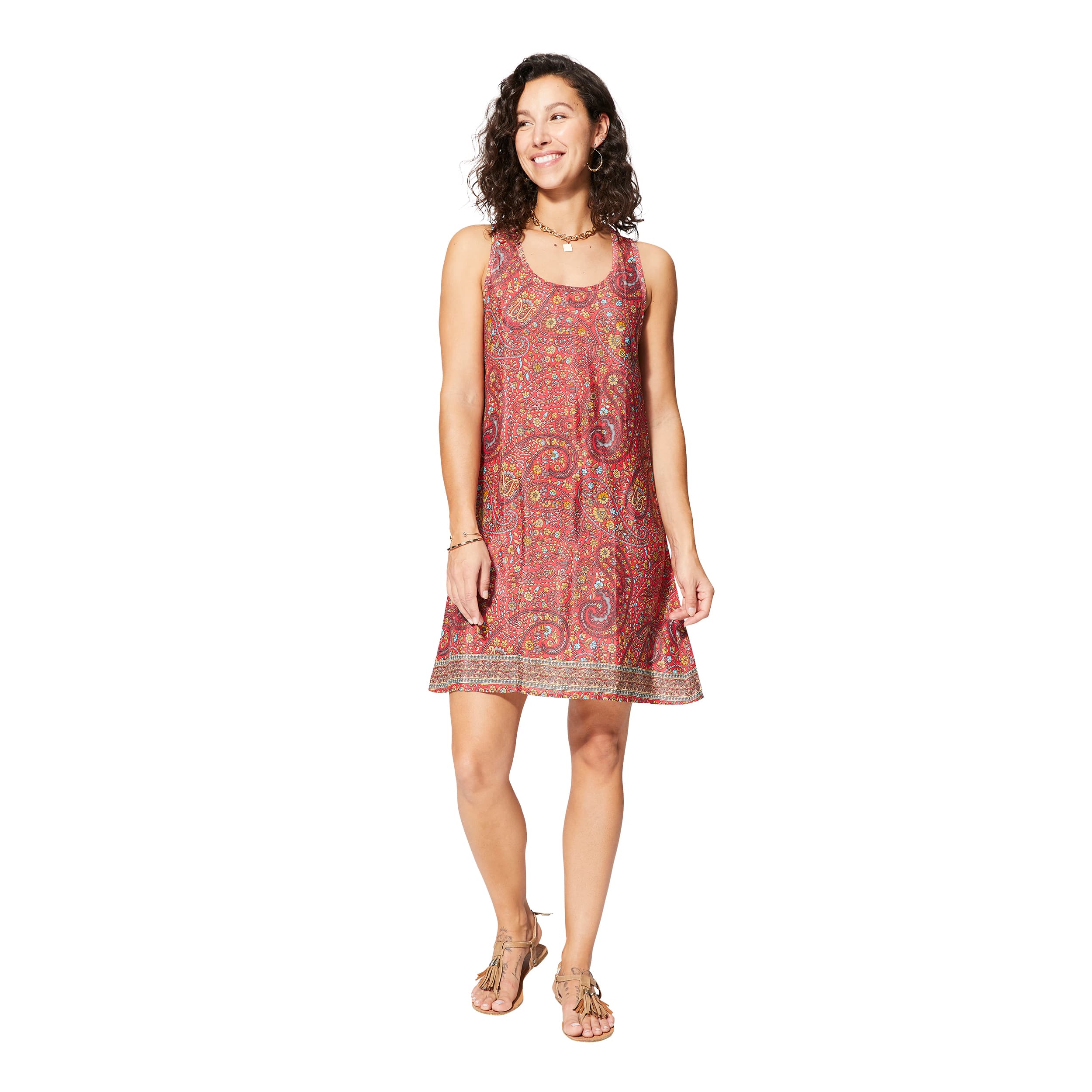Robe été courte sans manches Pius - 100% polyester - Akoustik Online