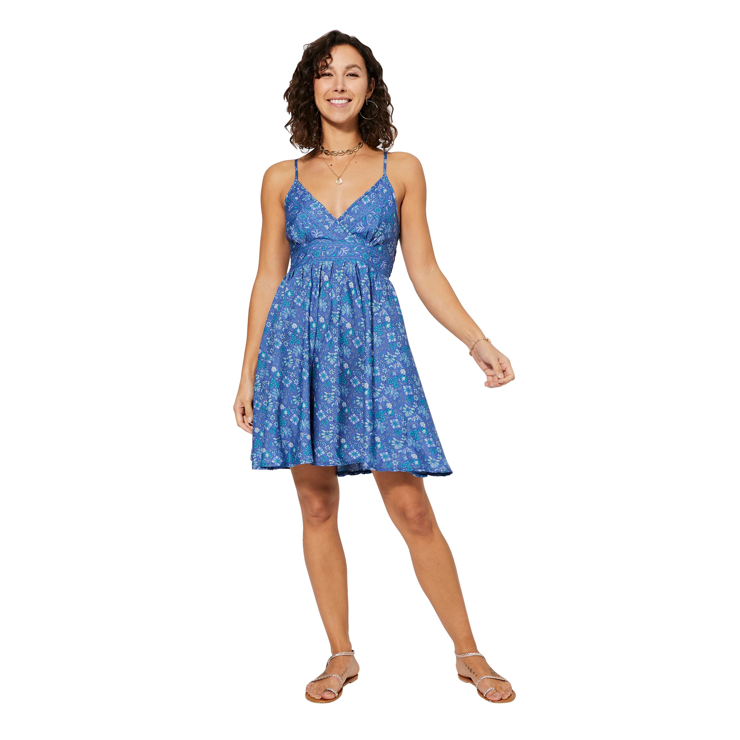 Robe été courte sans manches Leolin - 100% polyester - Akoustik Online