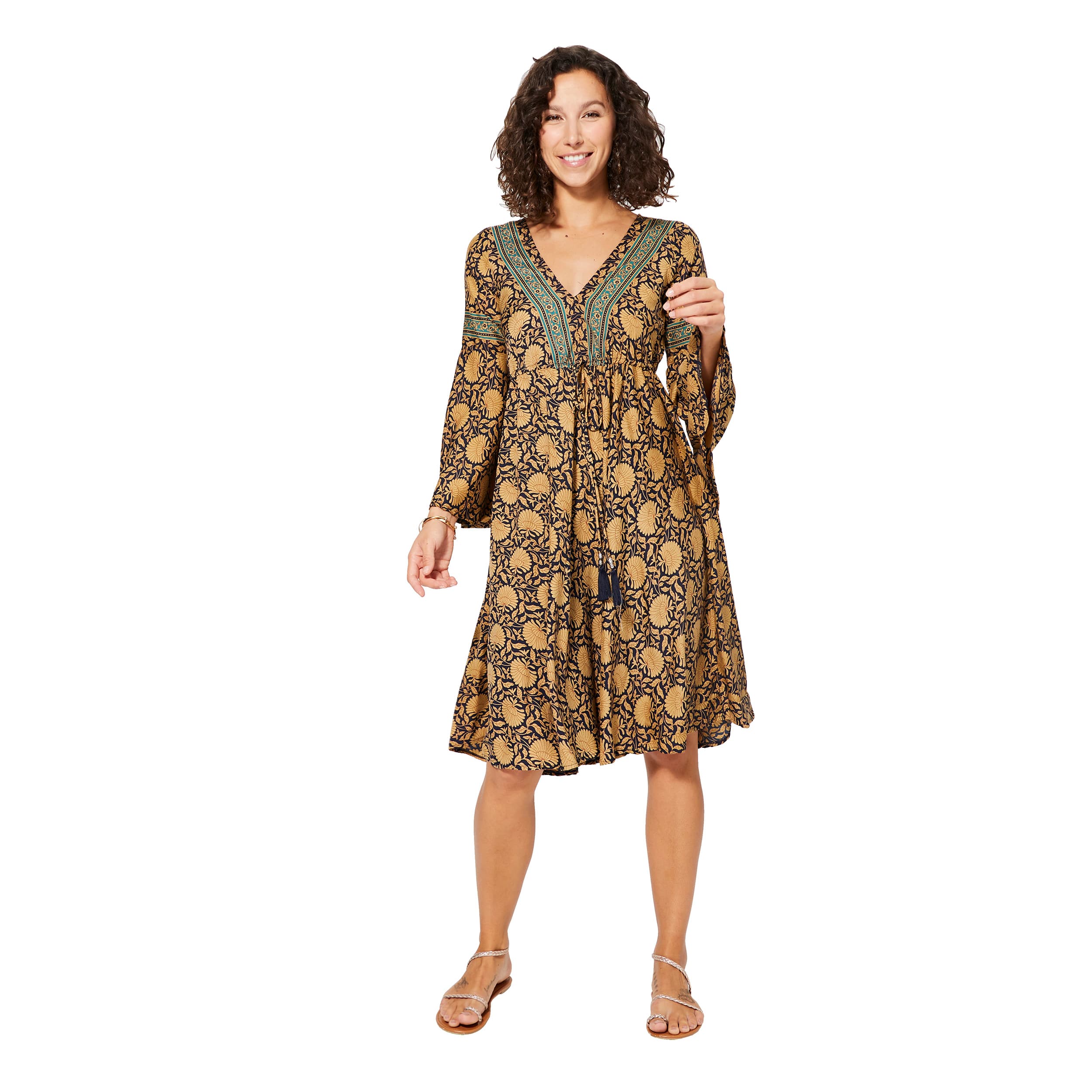 Robe été courte manches 3/4 Carlton - 100% polyester - Akoustik Online