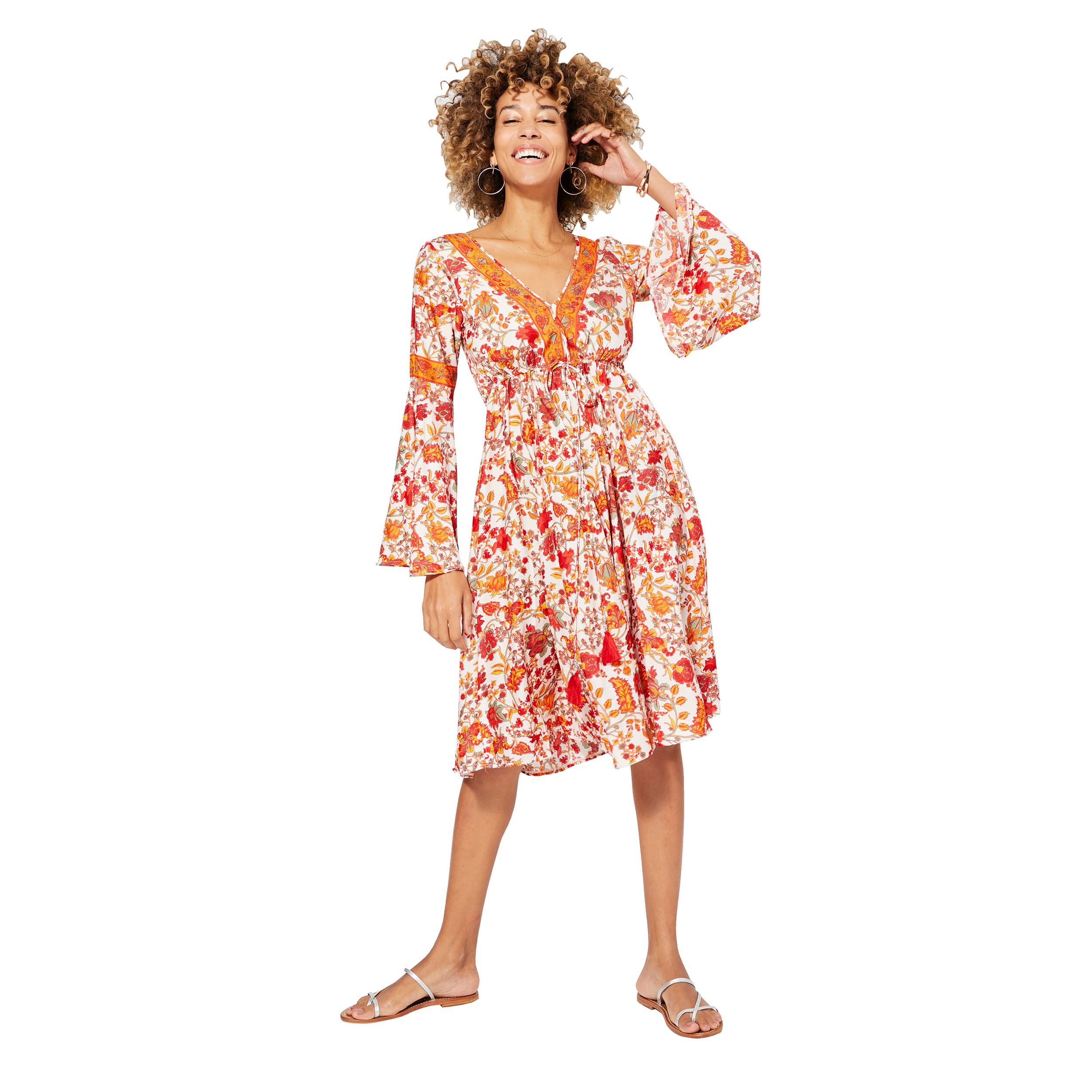 Robe été courte manches 3/4 Kristin - 100% polyester - Akoustik Online