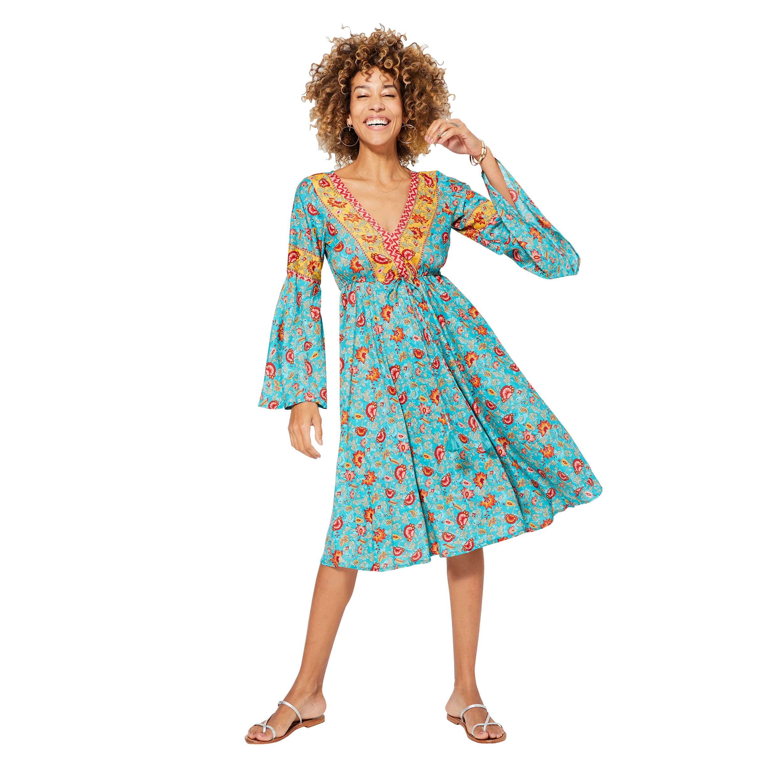 Robe été courte manches 3/4 Janecek - 100% polyester - Akoustik Online