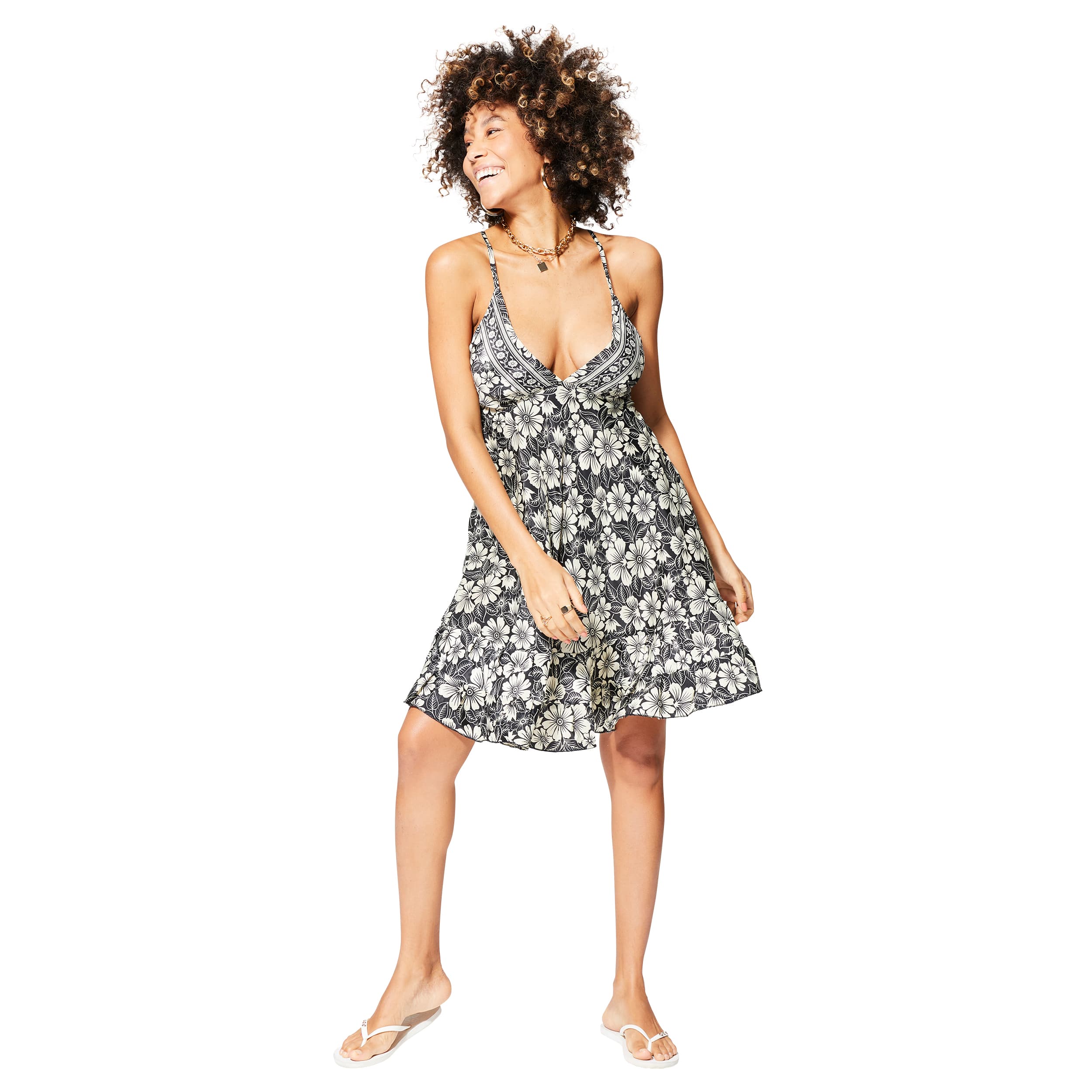 Robe été courte sans manches Deangelo - noir, blanc - Akoustik Online