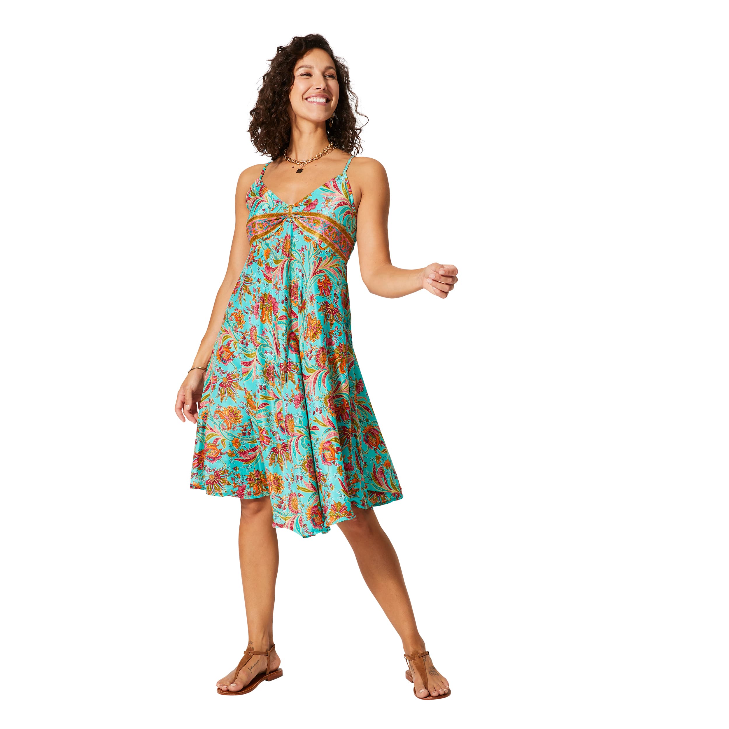 Robe été courte sans manches Leona - 100% polyester - Akoustik Online