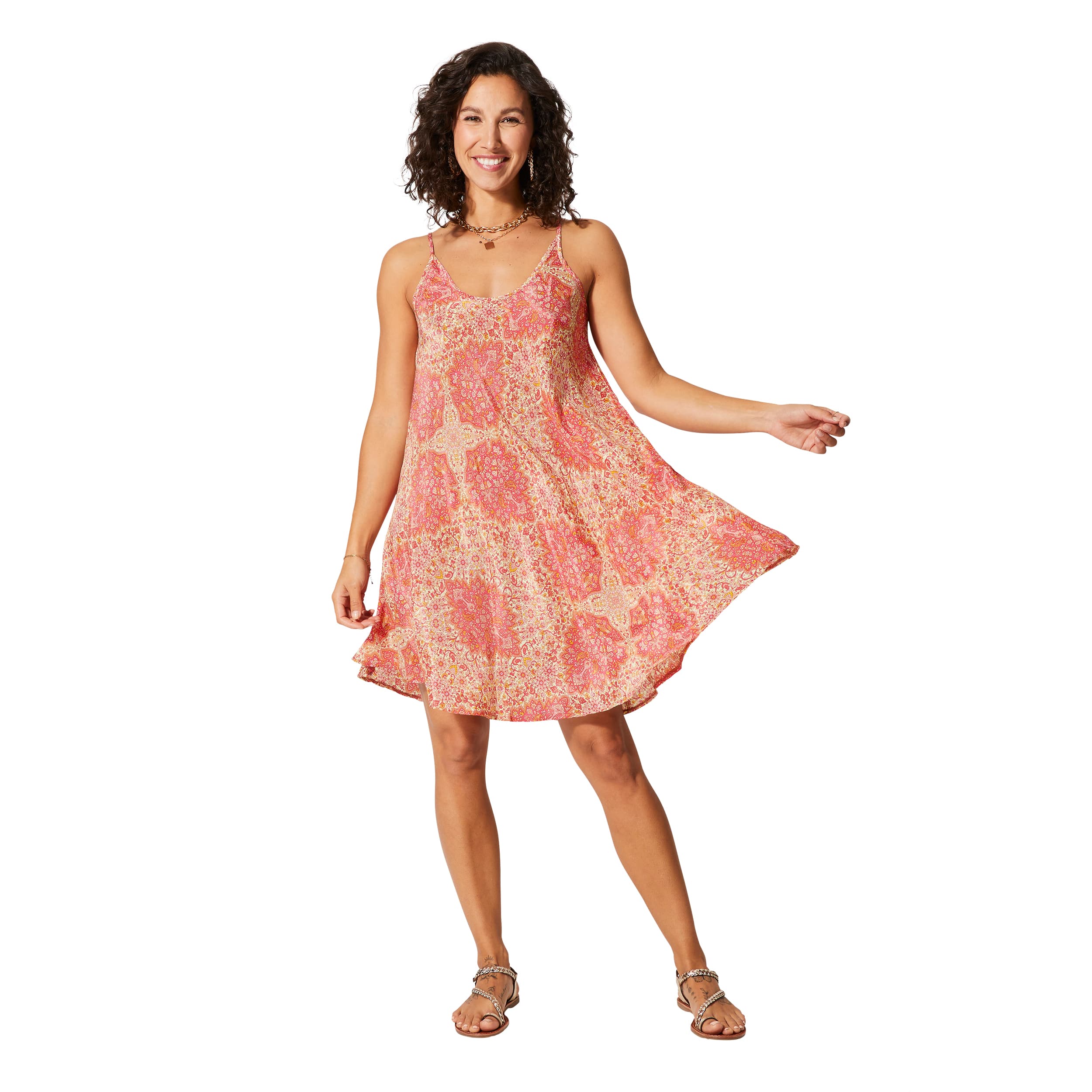 Robe été courte sans manches Linsey - 100% polyester - Akoustik Online