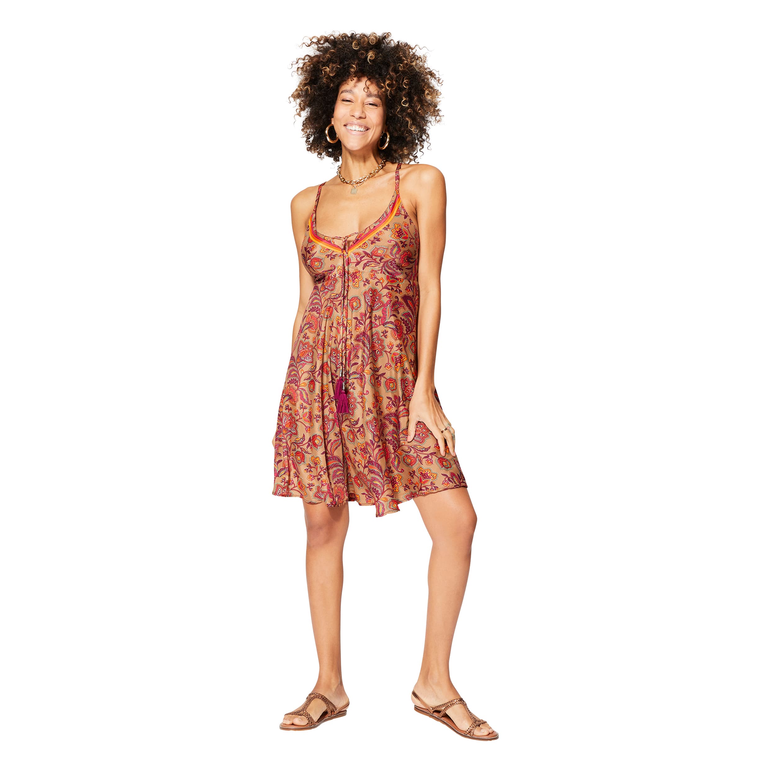 Robe été courte sans manches Ligia - 100% polyester - Akoustik Online