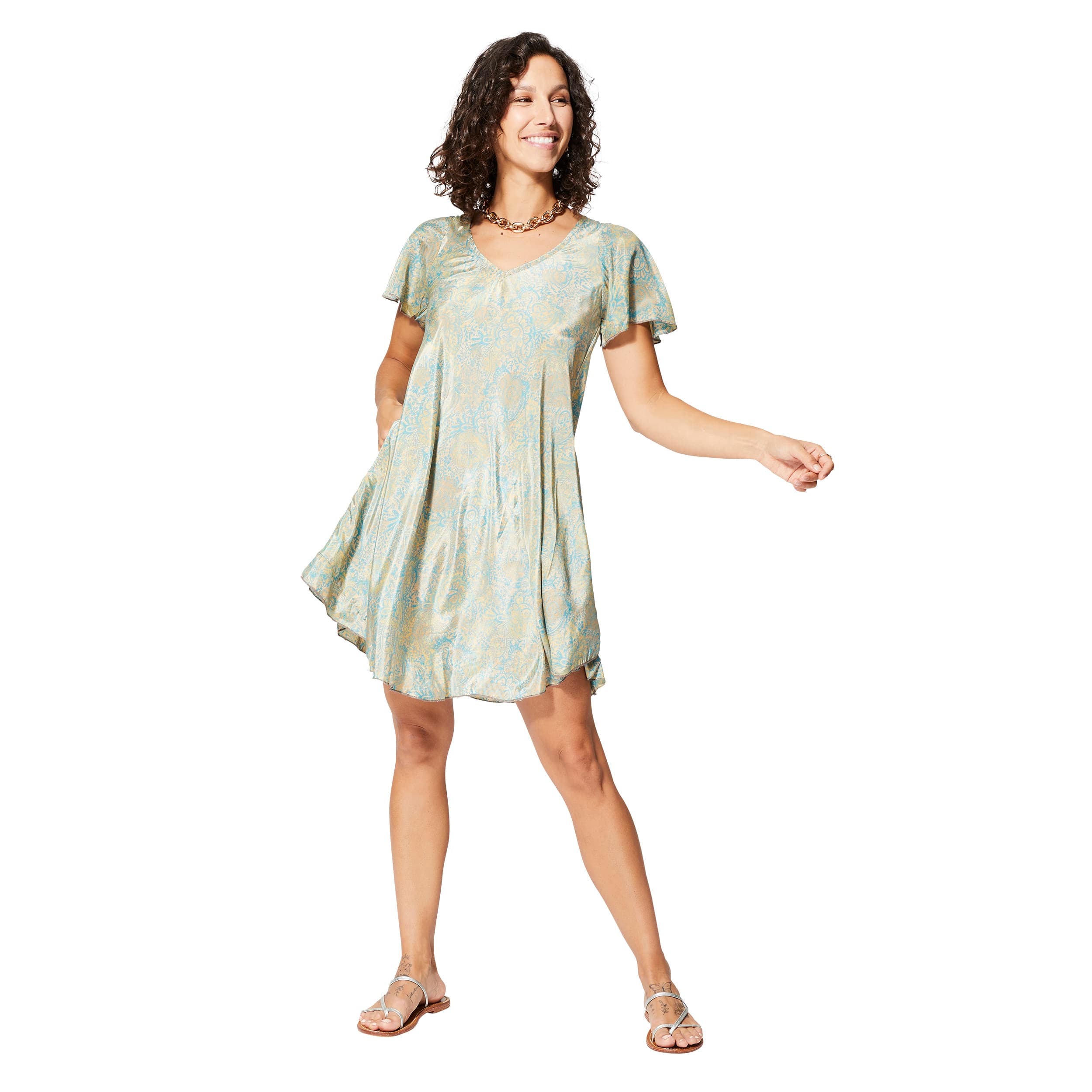 Robe été courte manches courtes Theodora - Akoustik Online