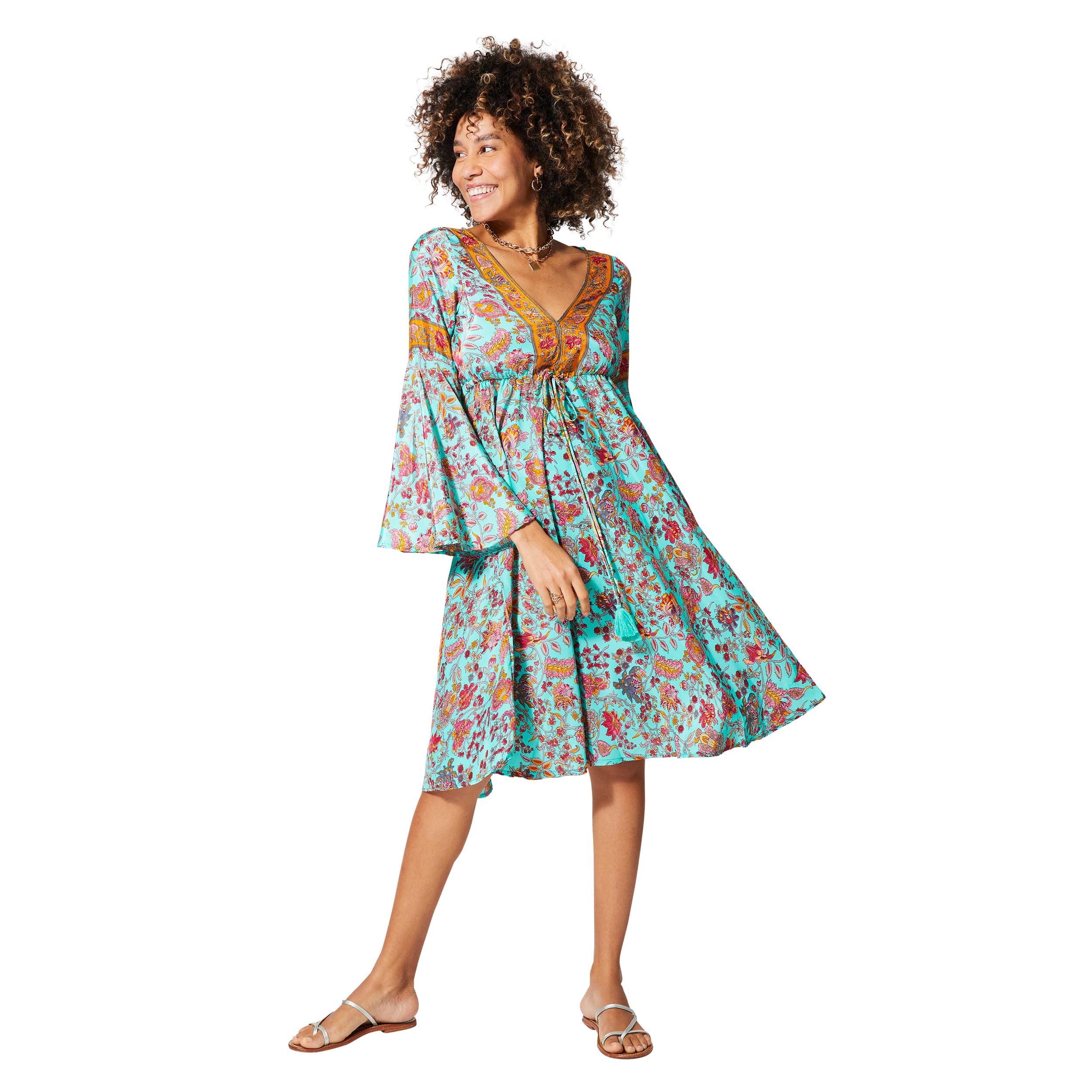 Robe été courte manches 3/4 Caryl - 100% polyester - Akoustik Online