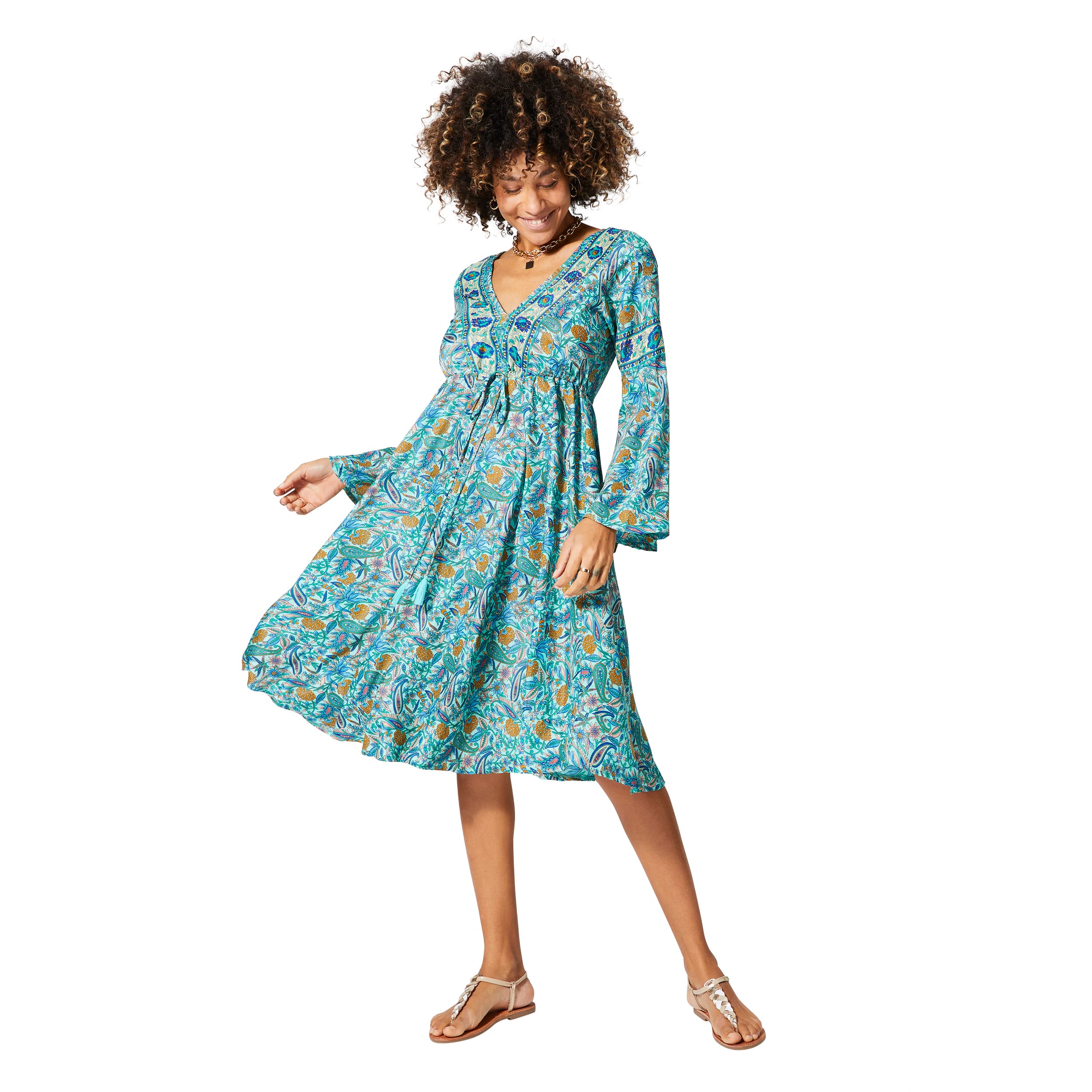Robe été courte manches 3/4 Kyle - 100% polyester - Akoustik Online