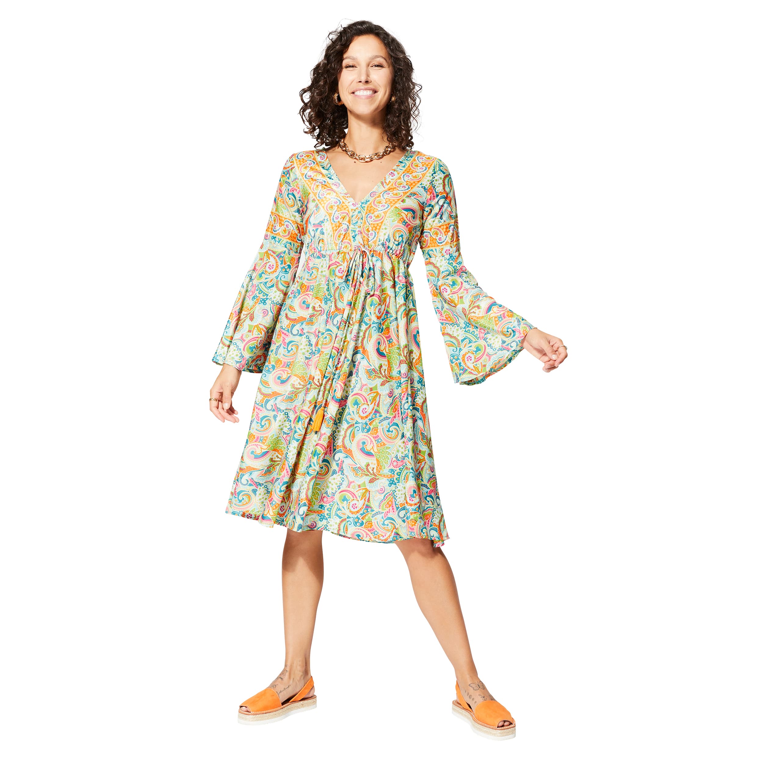 Robe été courte manches 3/4 Luben - 100% polyester - Akoustik Online