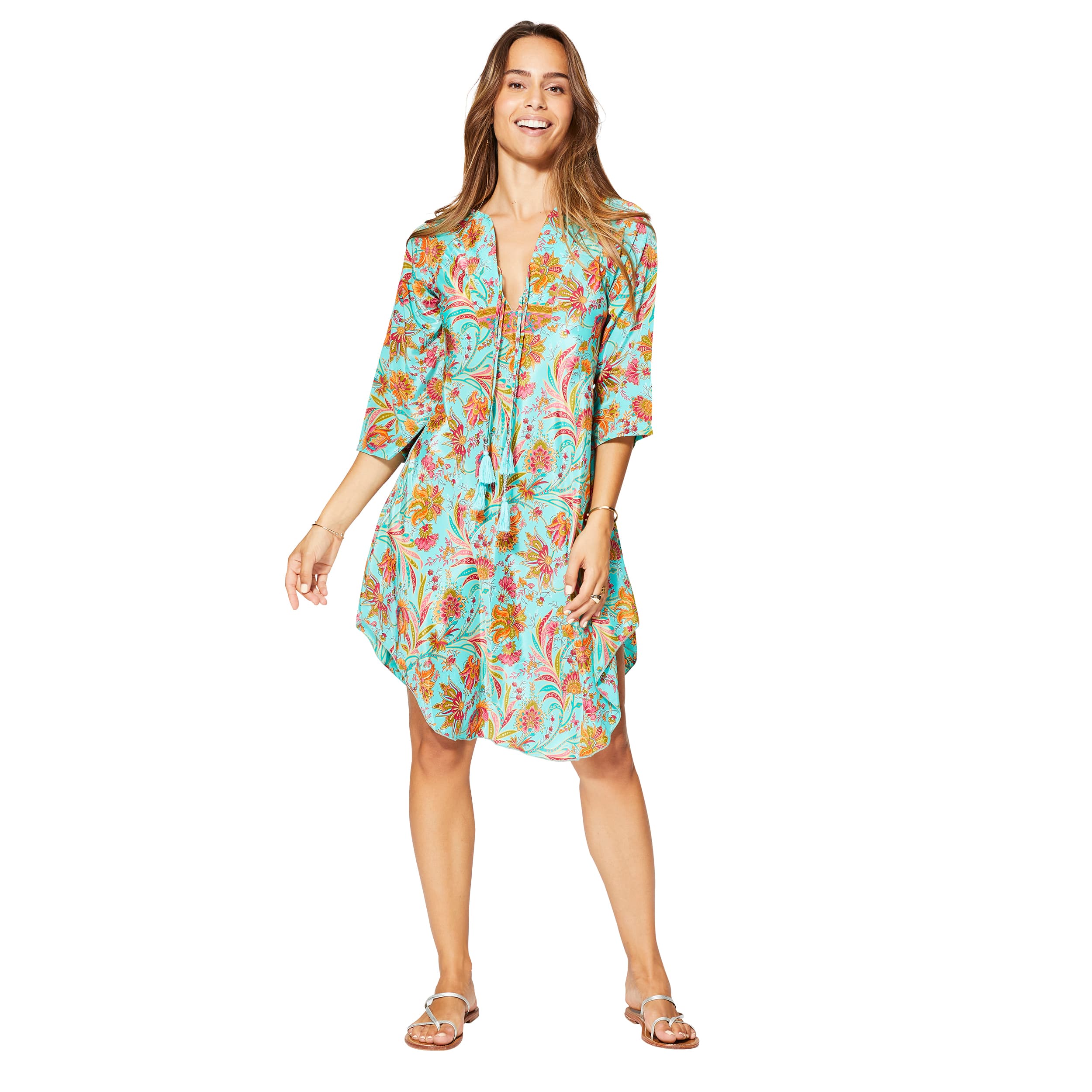 Robe été courte manches 3/4 Roddy - 100% polyester - Akoustik Online
