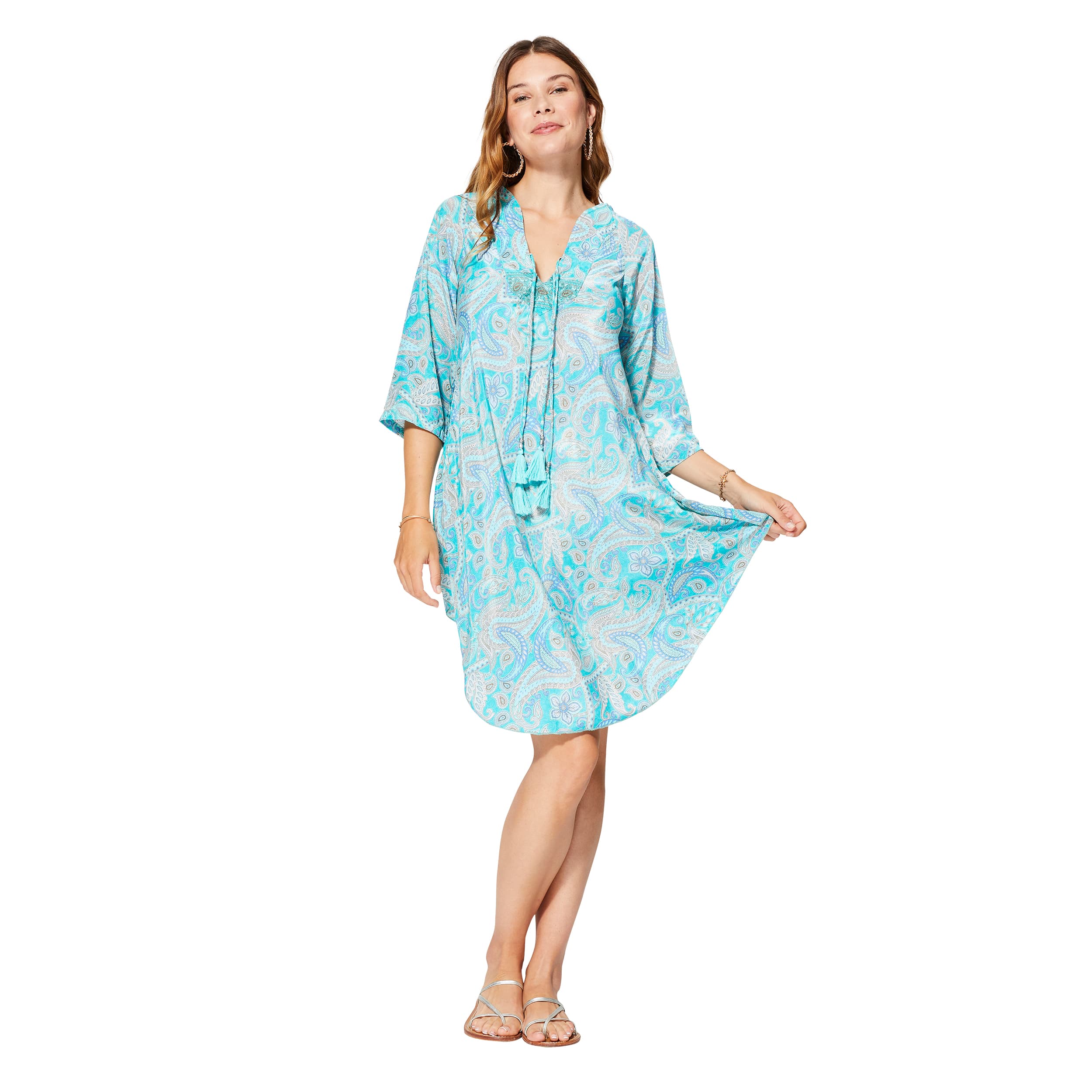 Robe été courte manches 3/4 Marisol - 100% polyester - Akoustik Online
