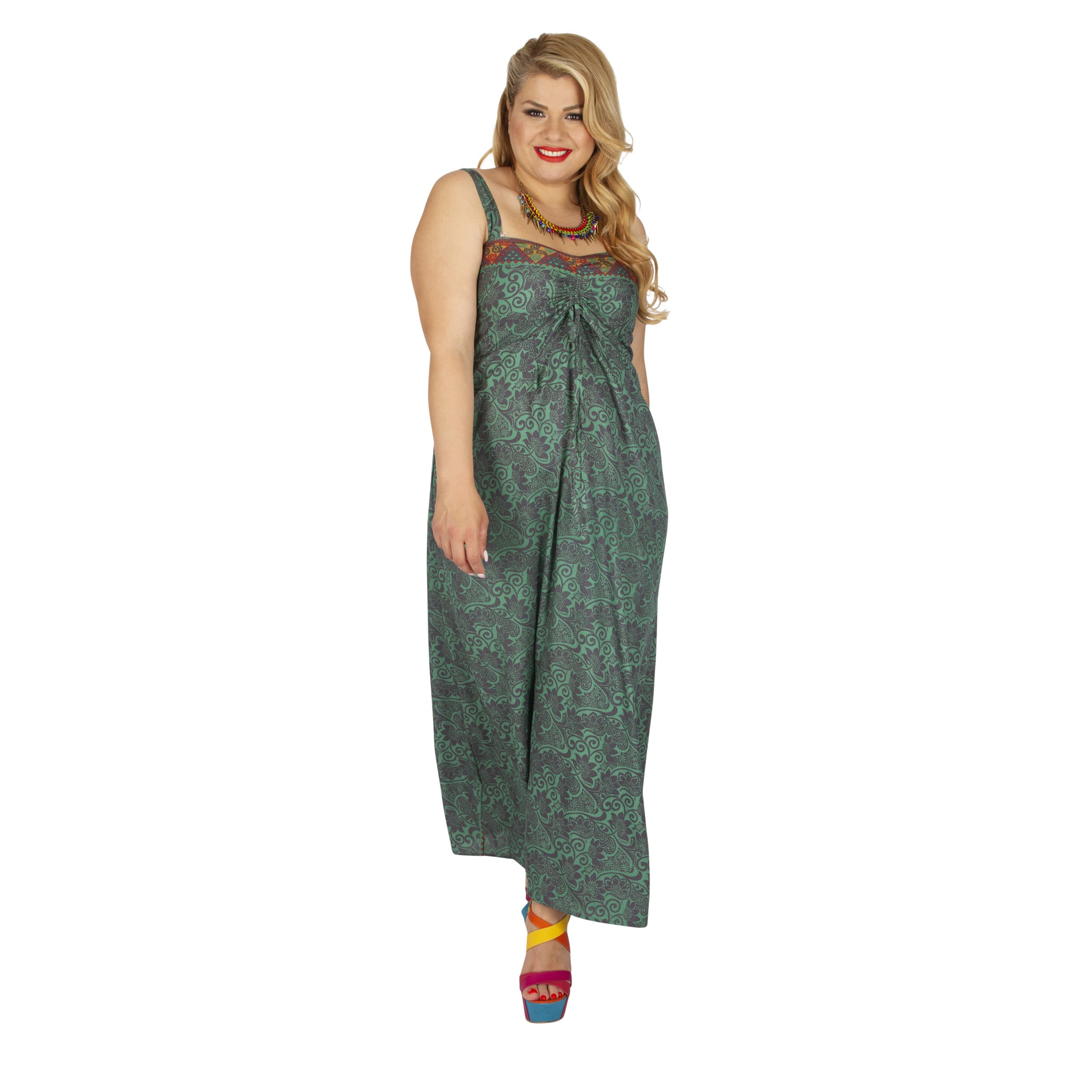 Robe été Sanny - 100% polyester - vert, gris - Akoustik Online