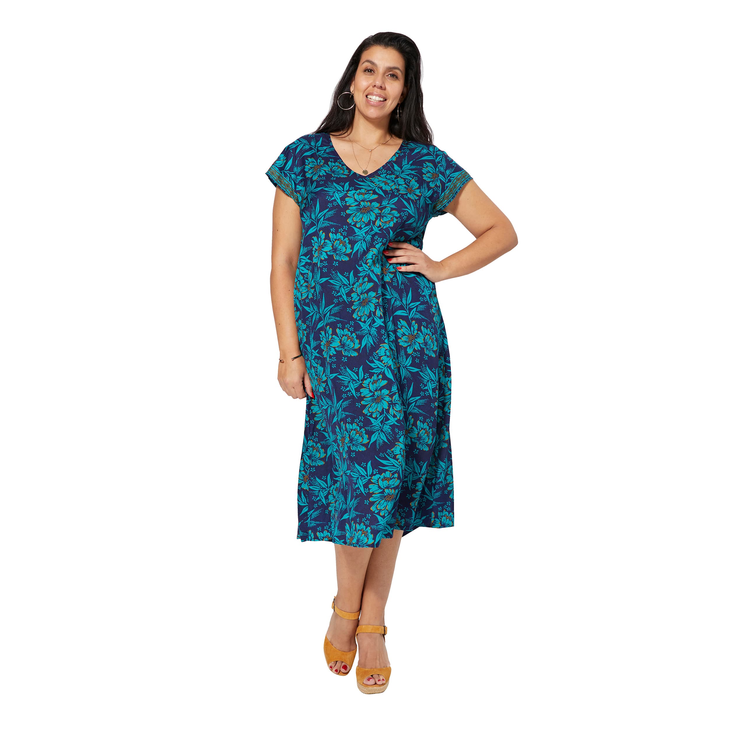 Robe été mi-longue manches courtes Hawaii - Akoustik Online