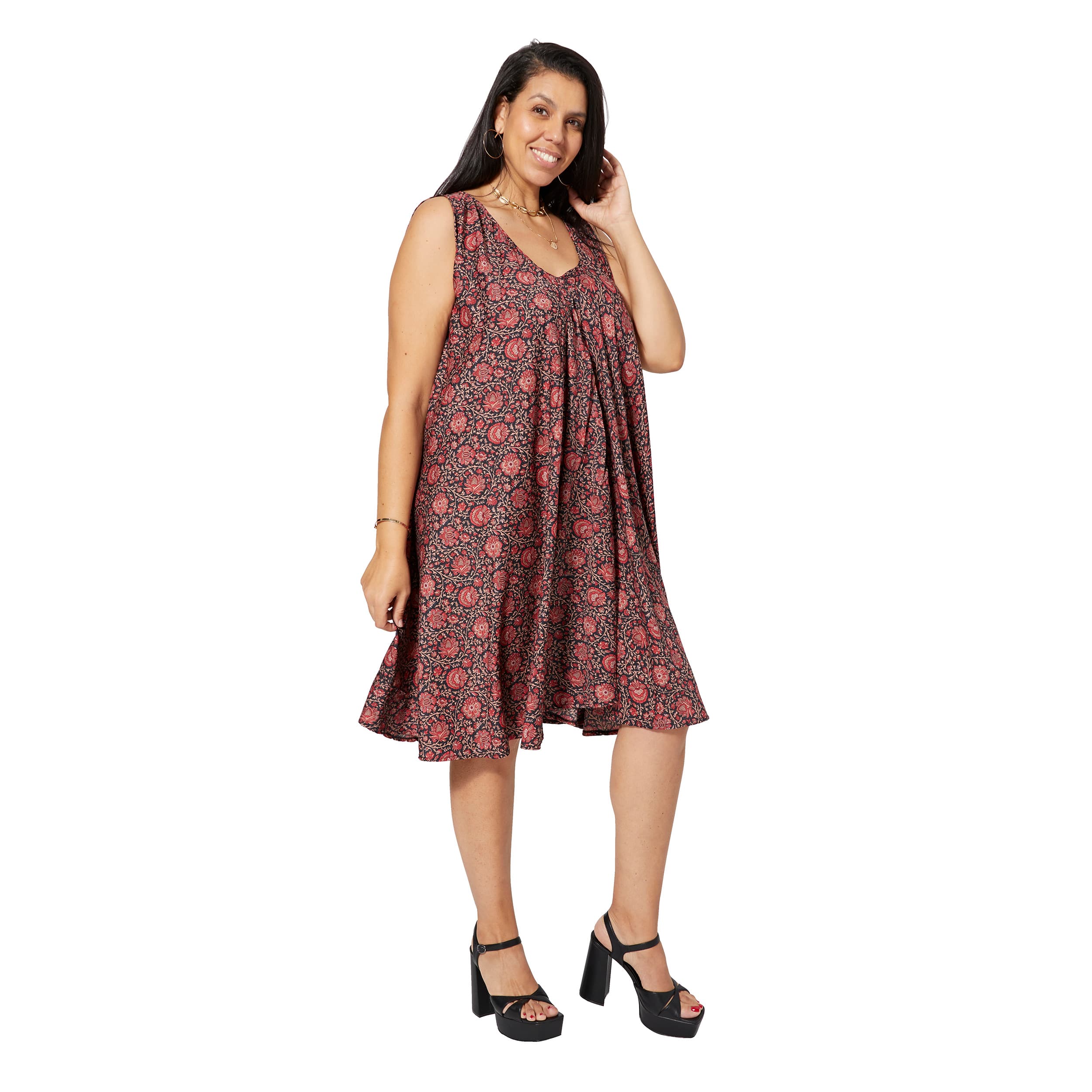 Robe été courte sans manches Linnéa - 100% polyester - Akoustik Online
