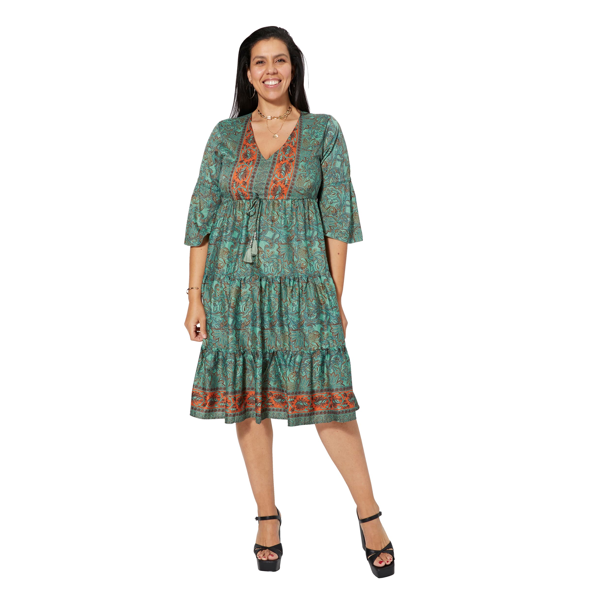 Robe été courte manches 3/4 Rosalina - Akoustik Online
