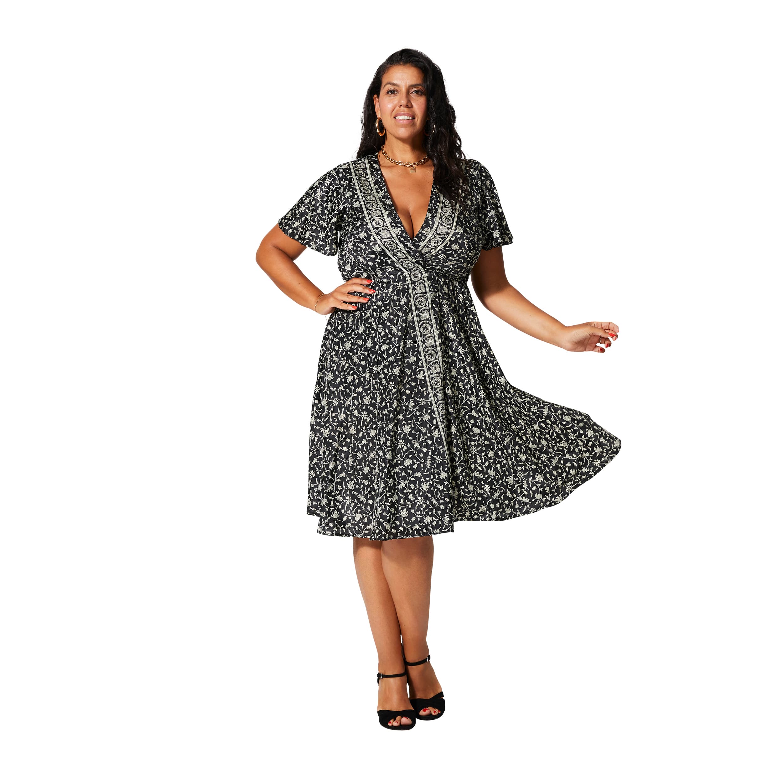 Robe été courte manches courtes Niles - noir, blanc - Akoustik Online