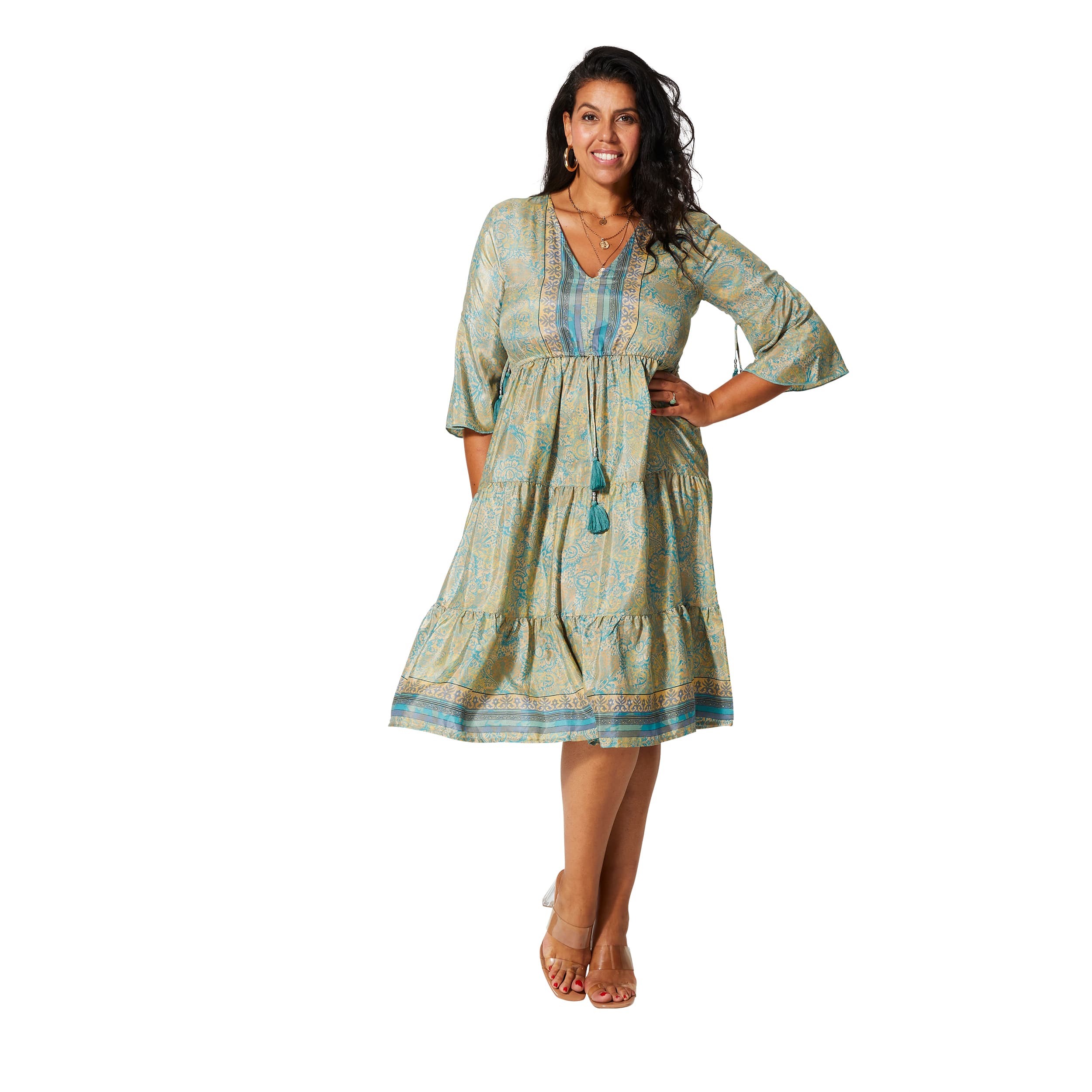 Robe été courte manches 3/4 Chris - 100% polyester - Akoustik Online