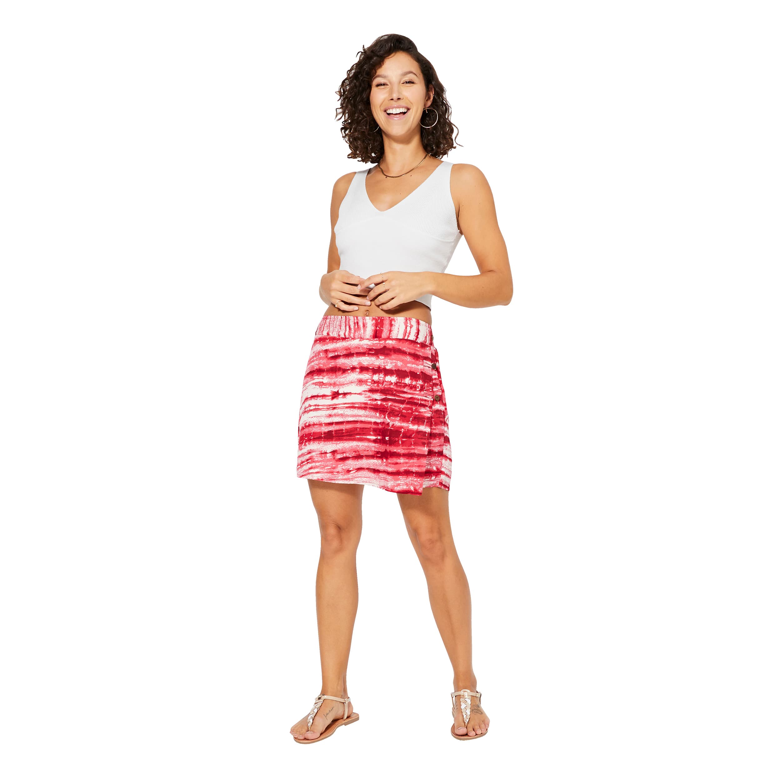 Short été Nid - 100% polyester - rouge, blanc - Akoustik Online