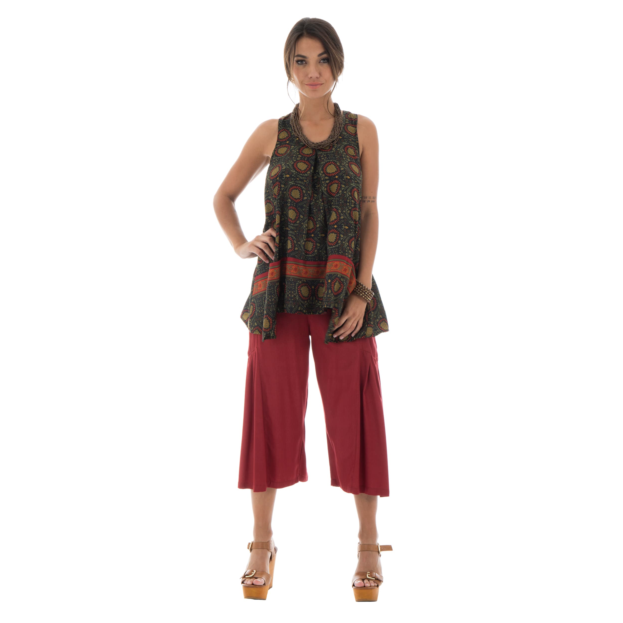 Top été Leah - 100% polyester - kaki - Petit Prix ! - Akoustik Online
