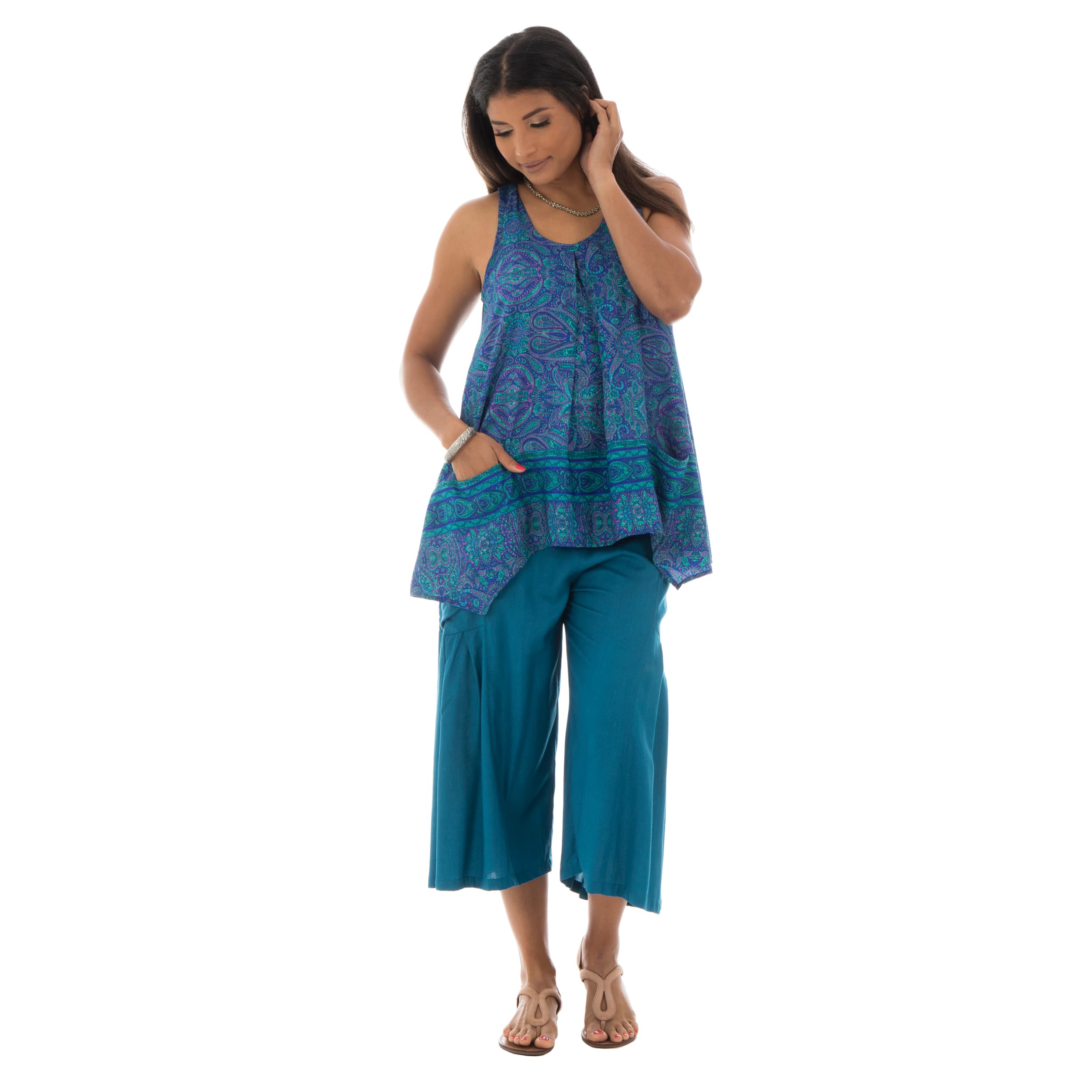 Top été Alienor - 100% polyester - bleu - Akoustik Online