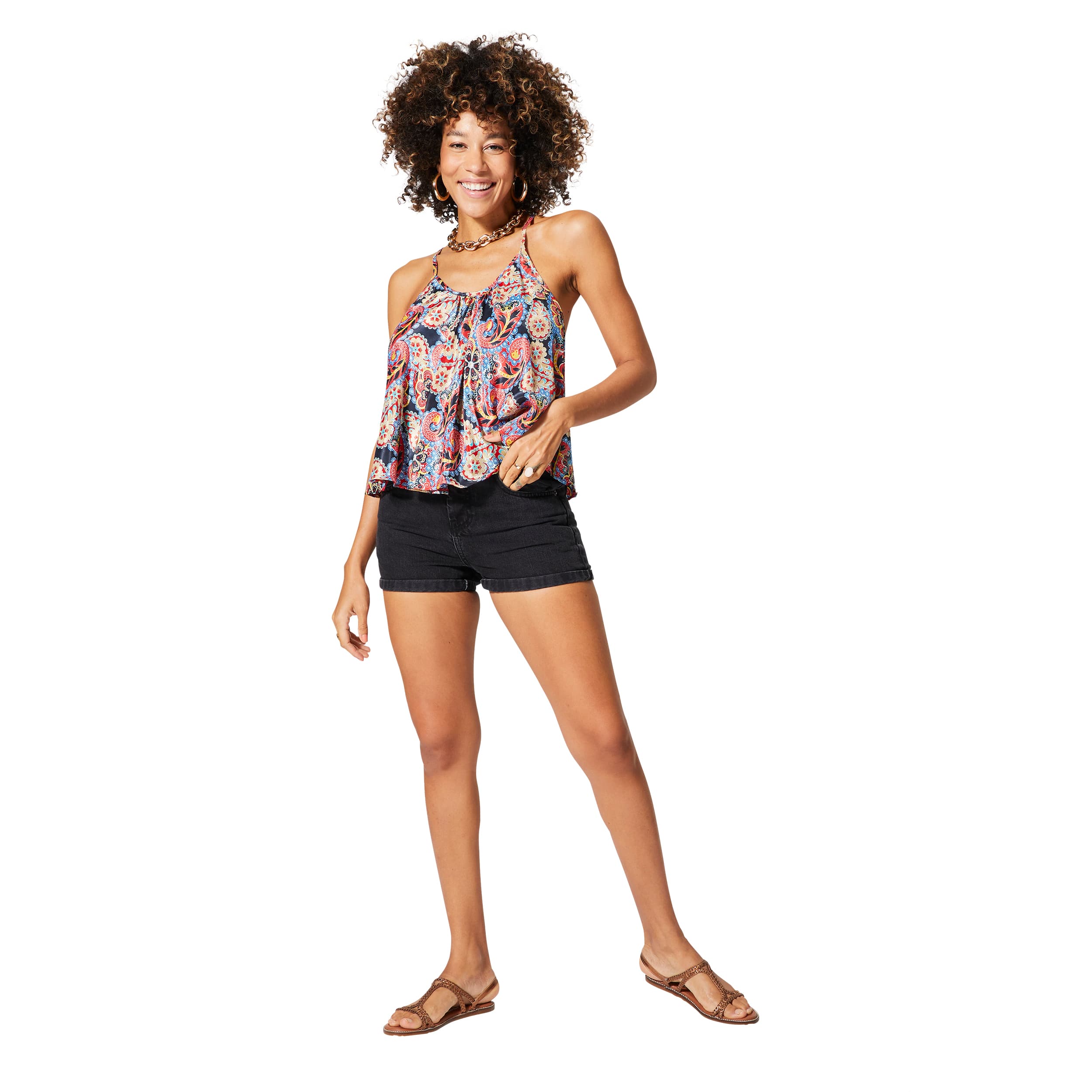 Top été court sans manches Dipak - 100% polyester - Akoustik Online