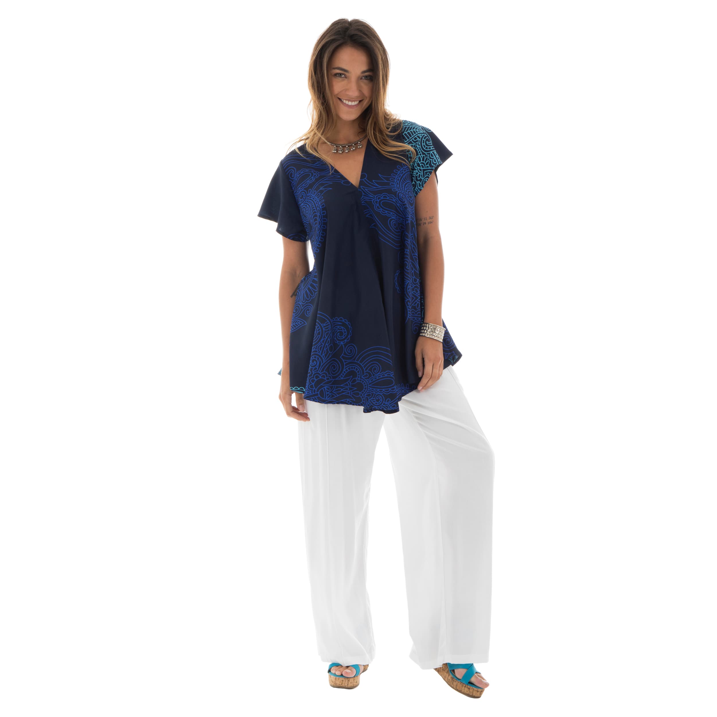 Top été Sark - 100% polyester - bleu - Petit Prix ! - Akoustik Online